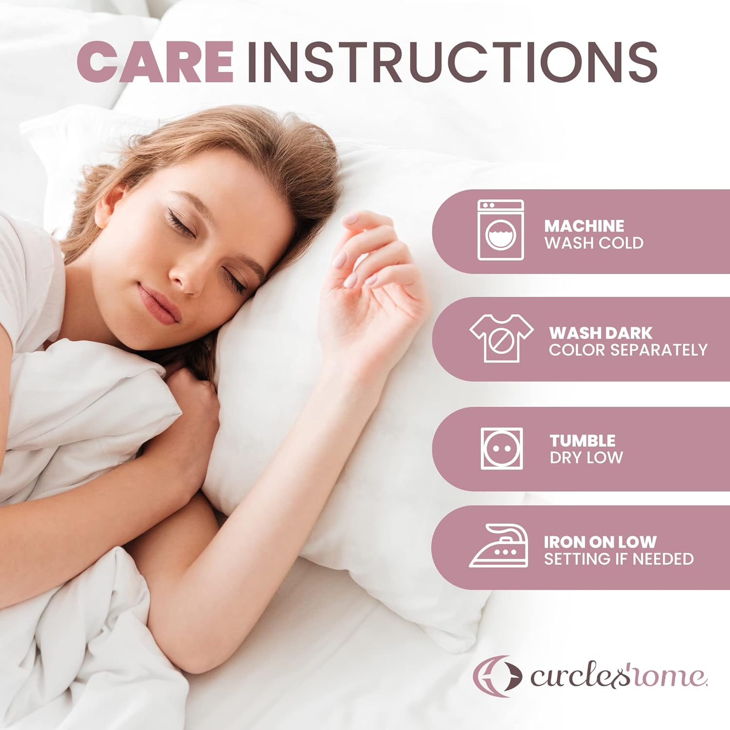 CirclesHome Pillow Protectors 2 Pack Queen Zippered - 100% Cotton Breathable Pillowcases - Protects Pillows from Dirt, Dust and Debri (Queen- Set of 2 - 20x30) - Image 9