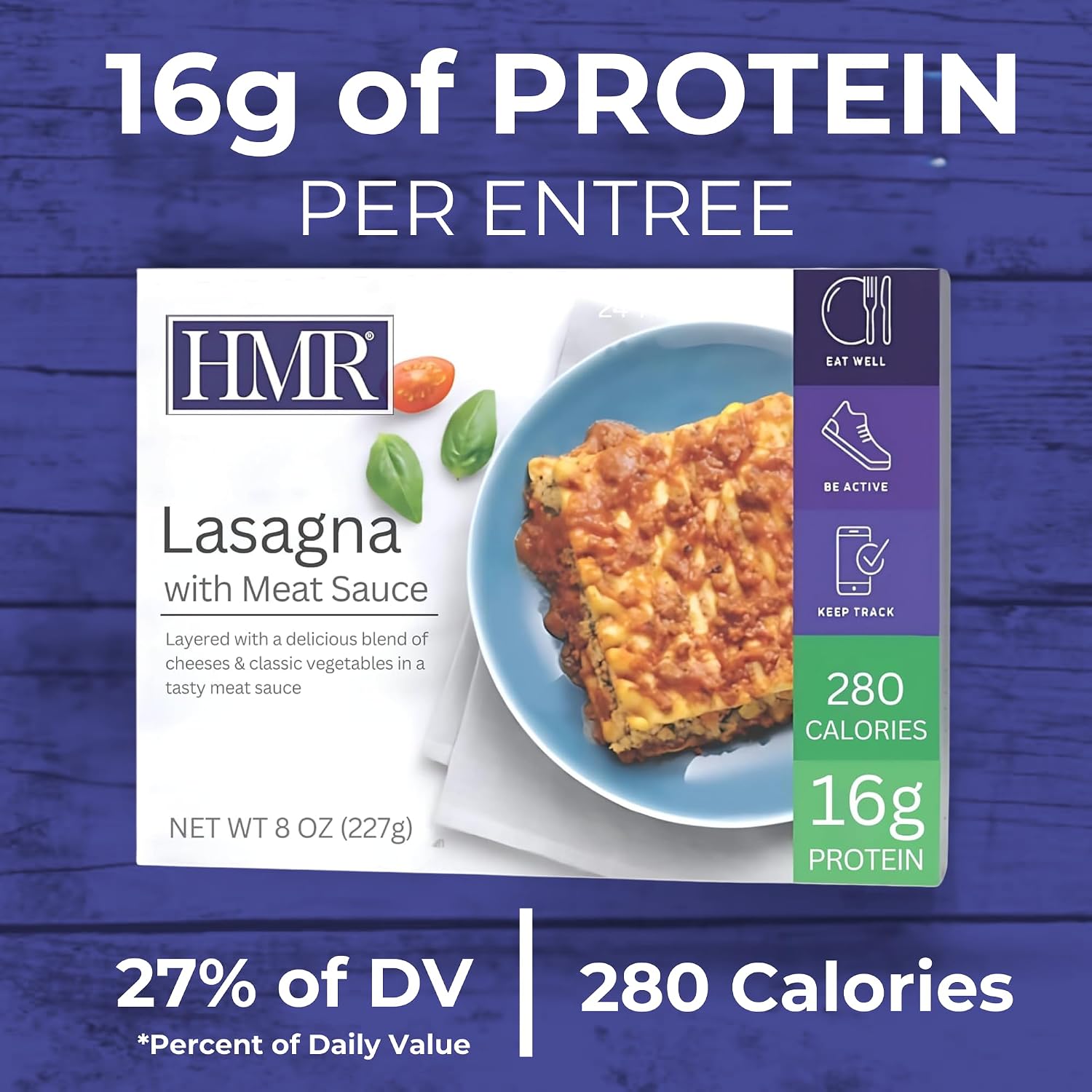 HMR Lasagna with Meat Sauce Entrée | Pre-packaged Lunch or Dinner to Support Weight Loss | Ready to Eat | 16g of Protein | Low Calorie Food | 8oz Serving per Meal | Pack of 6 - Image 5