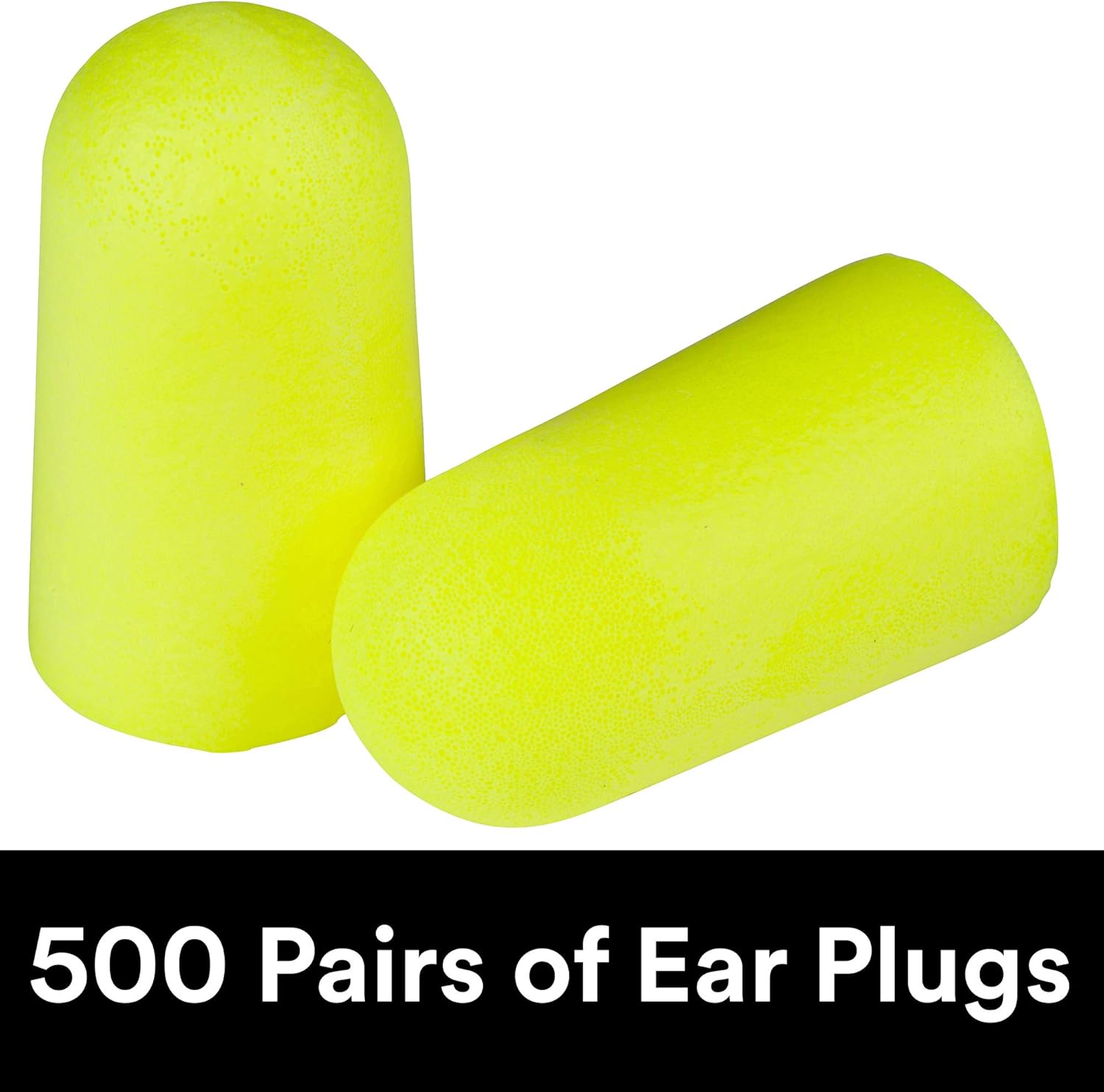 3M Ear Plugs, E-A-Rsoft Yellow Neons 391-1004, Bottle of 500 Pair of Disposable Earplugs, Regular Size, Uncorded, 33 NRR, Tapered Cylinder Shape, Slow Recovery Foam - Image 3