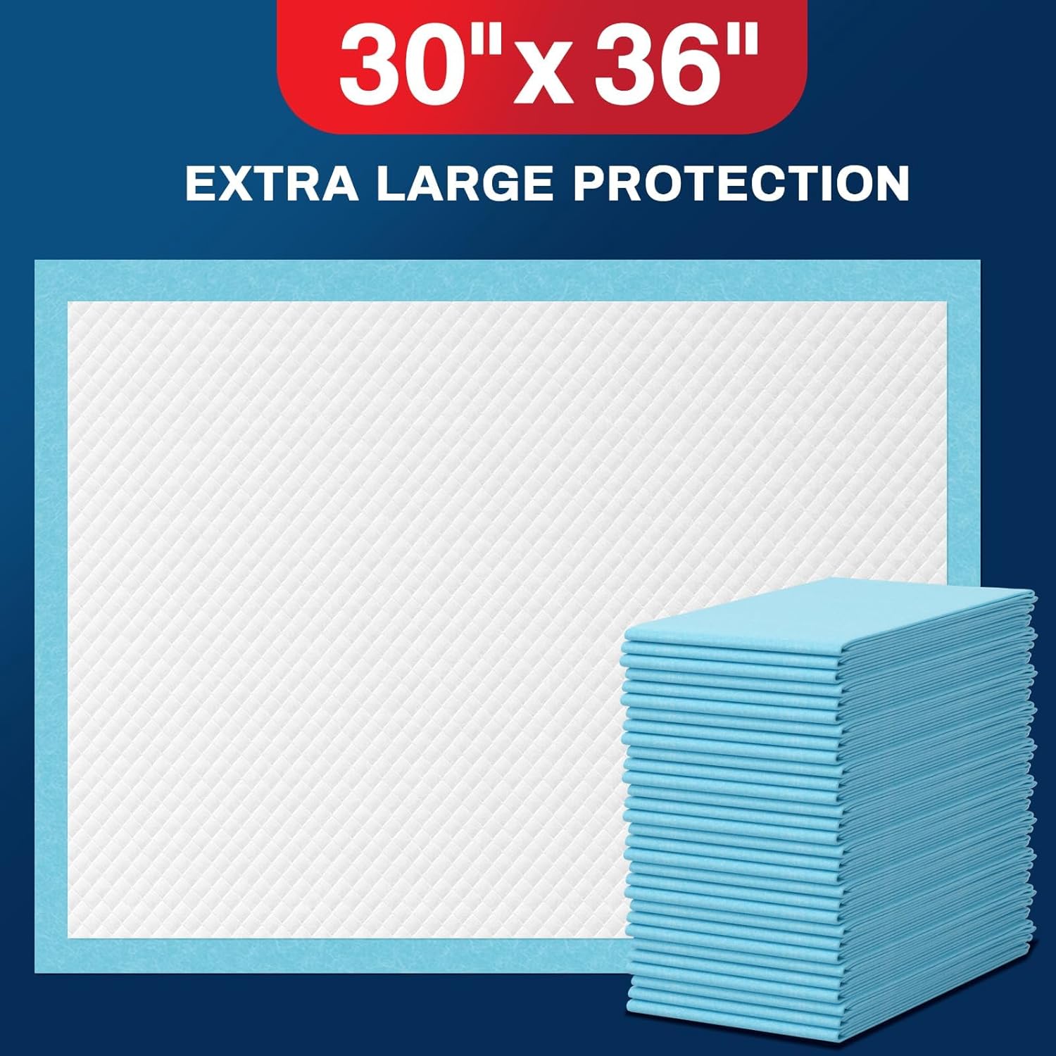 BIGGMED Tear-Resistant Disposable Bed Pads 30" x 36" 50 Count Absorbent Underpads, Chux Thicker Extra Large Incontinence Bed Pads, Pee Pads for Adults, Kids, Elderly, Pets - Image 3