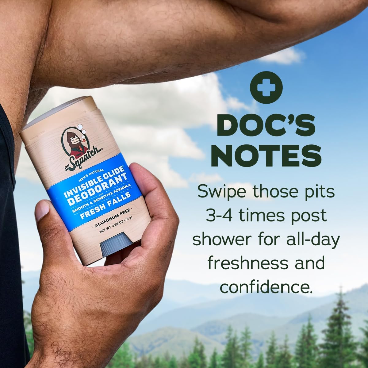 Dr. Squatch Invisible Glide Natural Men’s Deodorant – Smooth Glide, No Stains – Aluminum Free Deodorant Men – Safe for Sensitive Skin – Fresh Falls + Wood Barrel Bourbon – 2.65oz (2-Pack) - Image 9