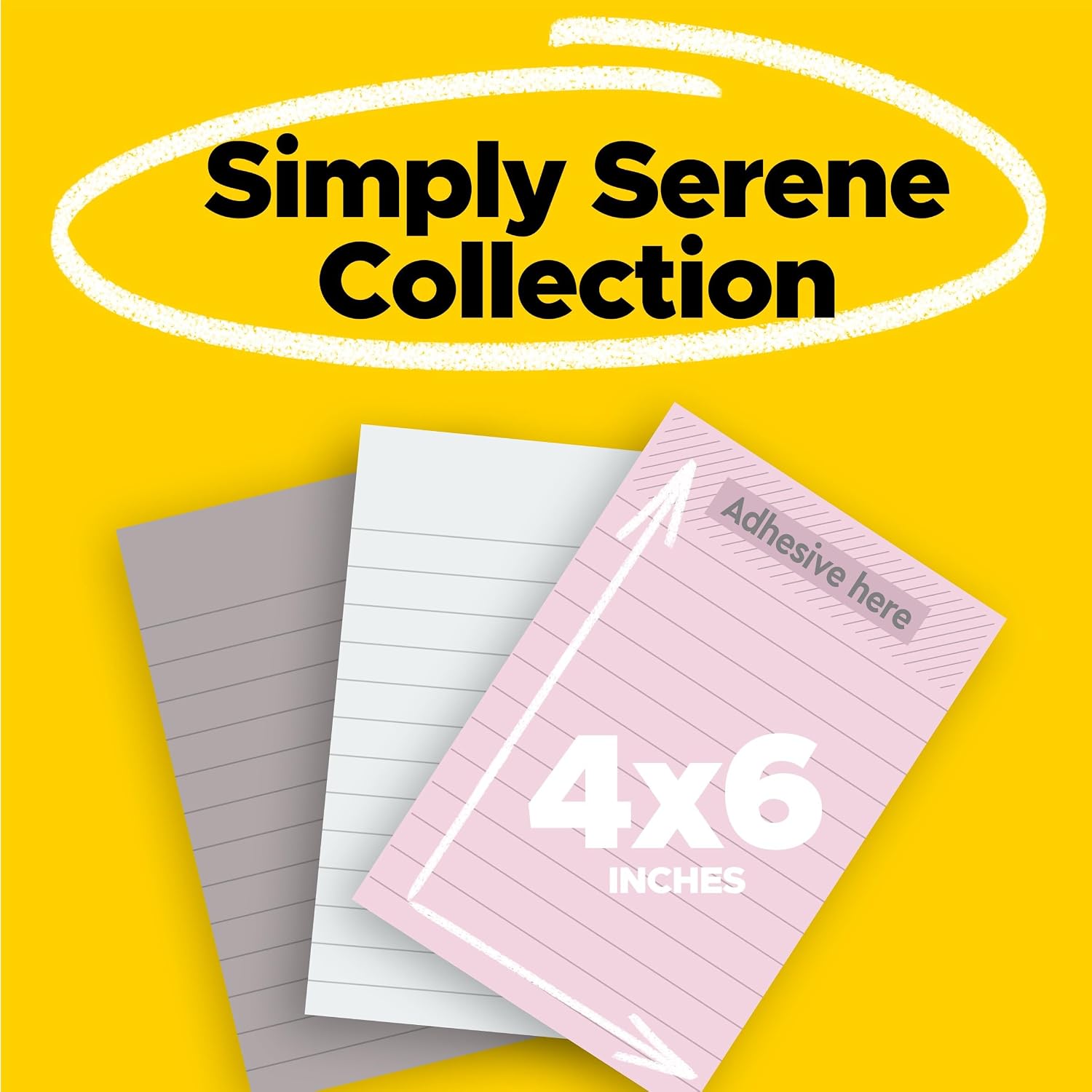 Post-it Super Sticky Notes, 3 Lined Sticky Notes Pads, 4 x 6 in., School Supplies and Office Supplies, 2X the Sticking Power, Simply Serene Collection - Image 3