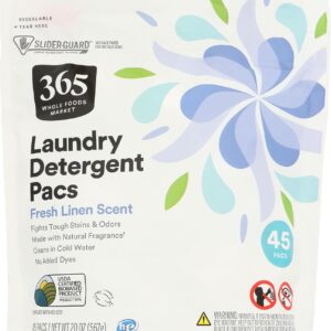 365 by Whole Foods Market, Fresh Linen Laundry Detergent Pods, 20 Ounce, 45 Count