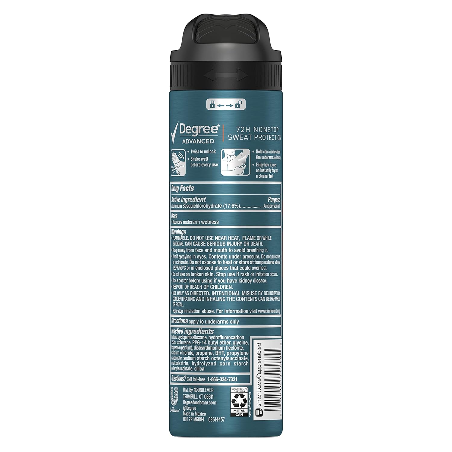 Degree Men Advanced Antiperspirant Deodorant Dry Spray Adventure 72-Hour Sweat and Odor Protection Deodorant For Men With MotionSense Technology, 3.8 Ounce (Pack of 3) - Image 3