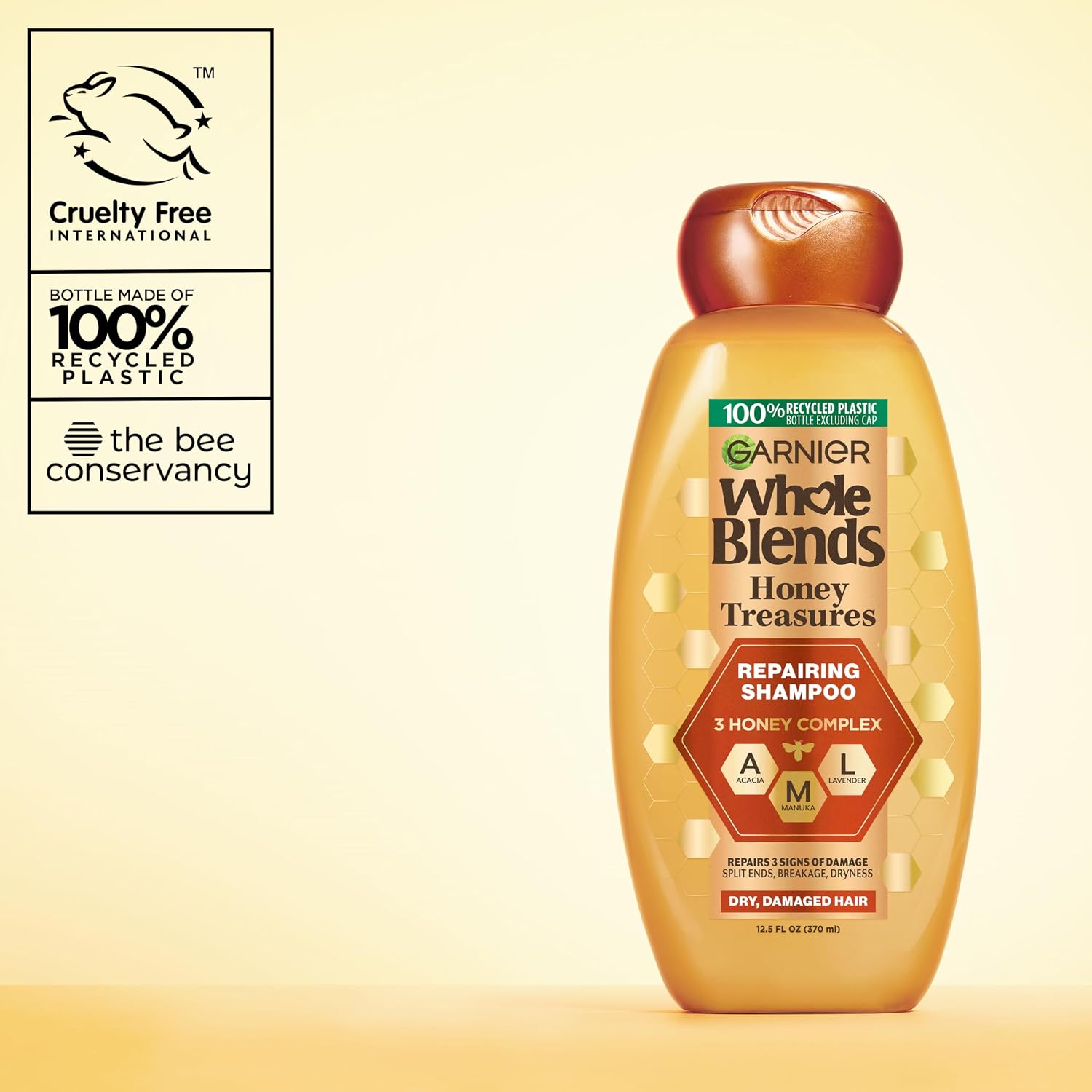 Garnier Whole Blends Honey Treasures Repairing Shampoo, Hair Repair Formula for Dry, Damaged Hair with Acacia, Manuka, and Lavender Honeys, 28 Fl Oz (Packaging May Vary) - Image 10