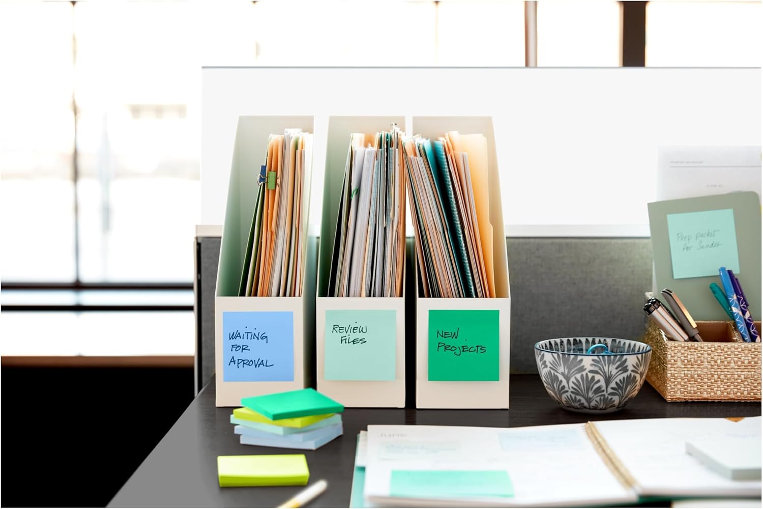 Post-it 100% Recycled Paper Super Sticky Notes, 3 in. x 3 in., 24 Pads, 70 Sheets per Pad, Oasis Collection, School Supplies and Office Products - Image 12