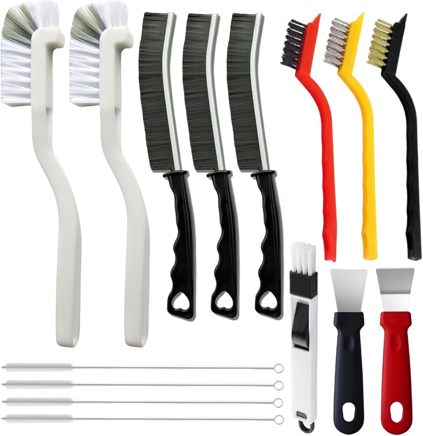 15Pcs Crevice Cleaning Brush Set, Hard Bristle Scrub Brushes Tools for Deep Cleaning Gap,Window Groove Cleaning Brush for Sliding Door Sill Tile Lines Shutter Corner Sink Teapot Bottle (1 Set) - Image 2