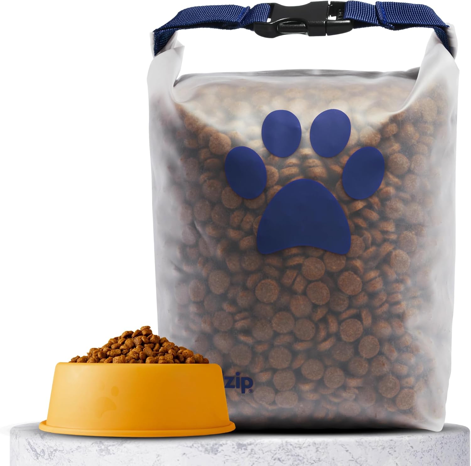(re)zip Roll Top Pet Food Storage Bag (14-Cup) | BPA-Free, Food Grade, Pet Safe, Travel-Friendly | Keeps Kibble Fresh for Camping, Dog Boarding, Weekend Getaways | Machine Washable | Cobalt Blue - Image 2
