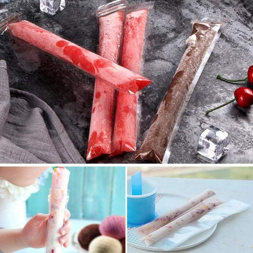 160 Disposable Ice Popsicle Mold Bags| BPA Free Freezer Tubes With Zip Seals | For Healthy Snacks, Yogurt Sticks, Juice & Fruit Smoothies, Ice Candy Pops| Comes With A Funnel (11"x2") - Image 6