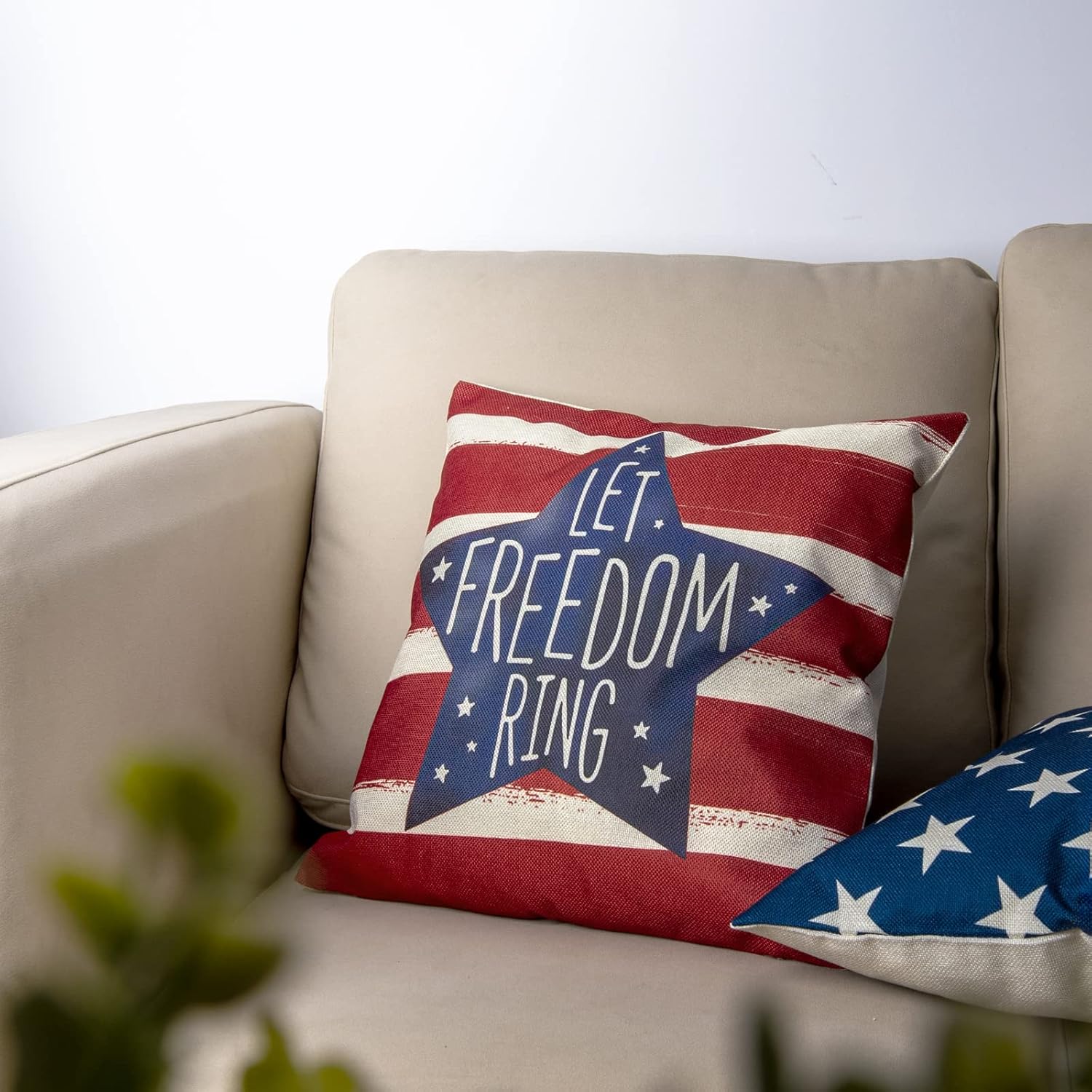 DUZXLCQ 4th of July Decorations Pillow Covers 18x18 inch Set of 4 Independence Day Patriotic Throw Pillow Case American Flag Stars and Stripes Cushion Case for Sofa Couch Bed Home Outdoor - Image 5