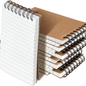 wavamawa Pocket Notebooks Set of 12, Small 3×5 Spiral Notepads, Office Style Mini Notebook, Small Notepad Pocket Size, Memo Pads for Home, College, Work or School – Lined College Ruled Paper