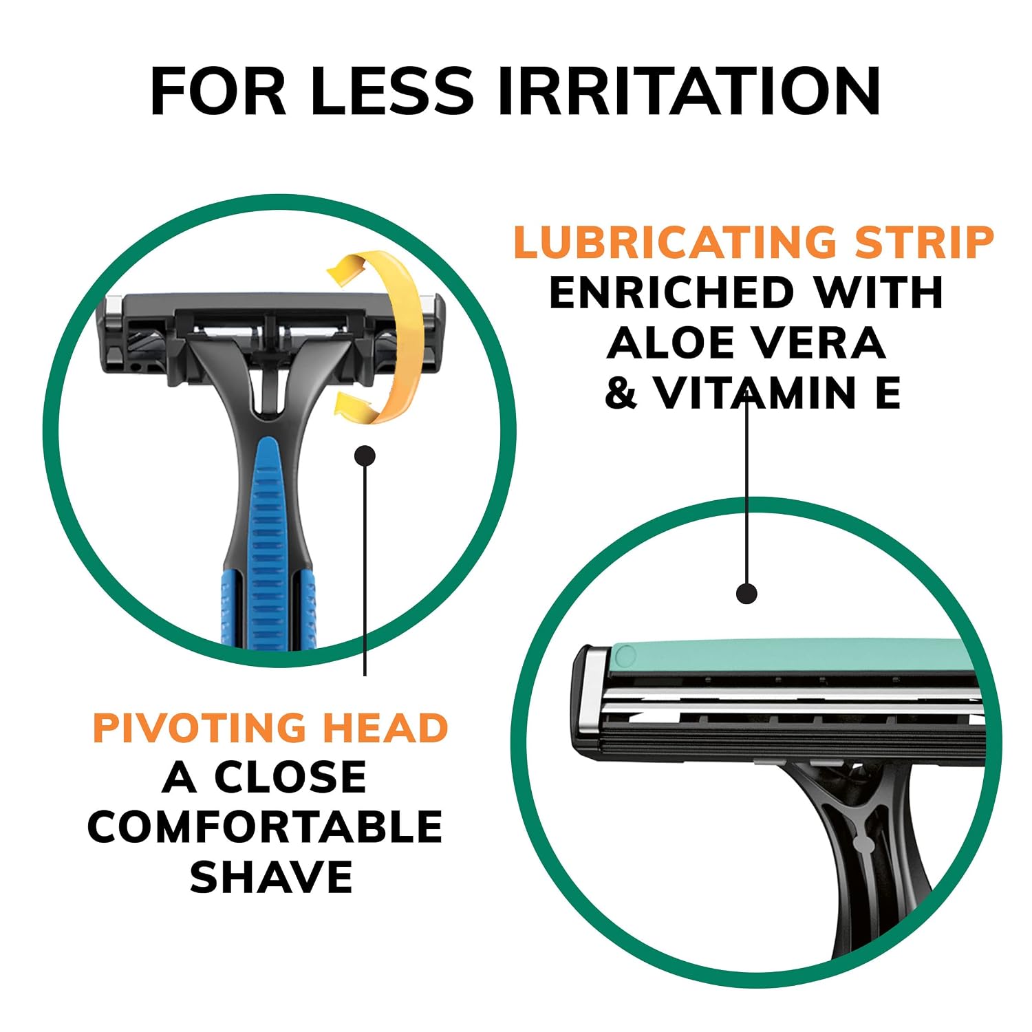 BIC Sensitive 2 Men's Disposable 2-Blade Razors, Sensitive Skin Shave for Dorm and Daily Grooming, 18-Pack - Image 8