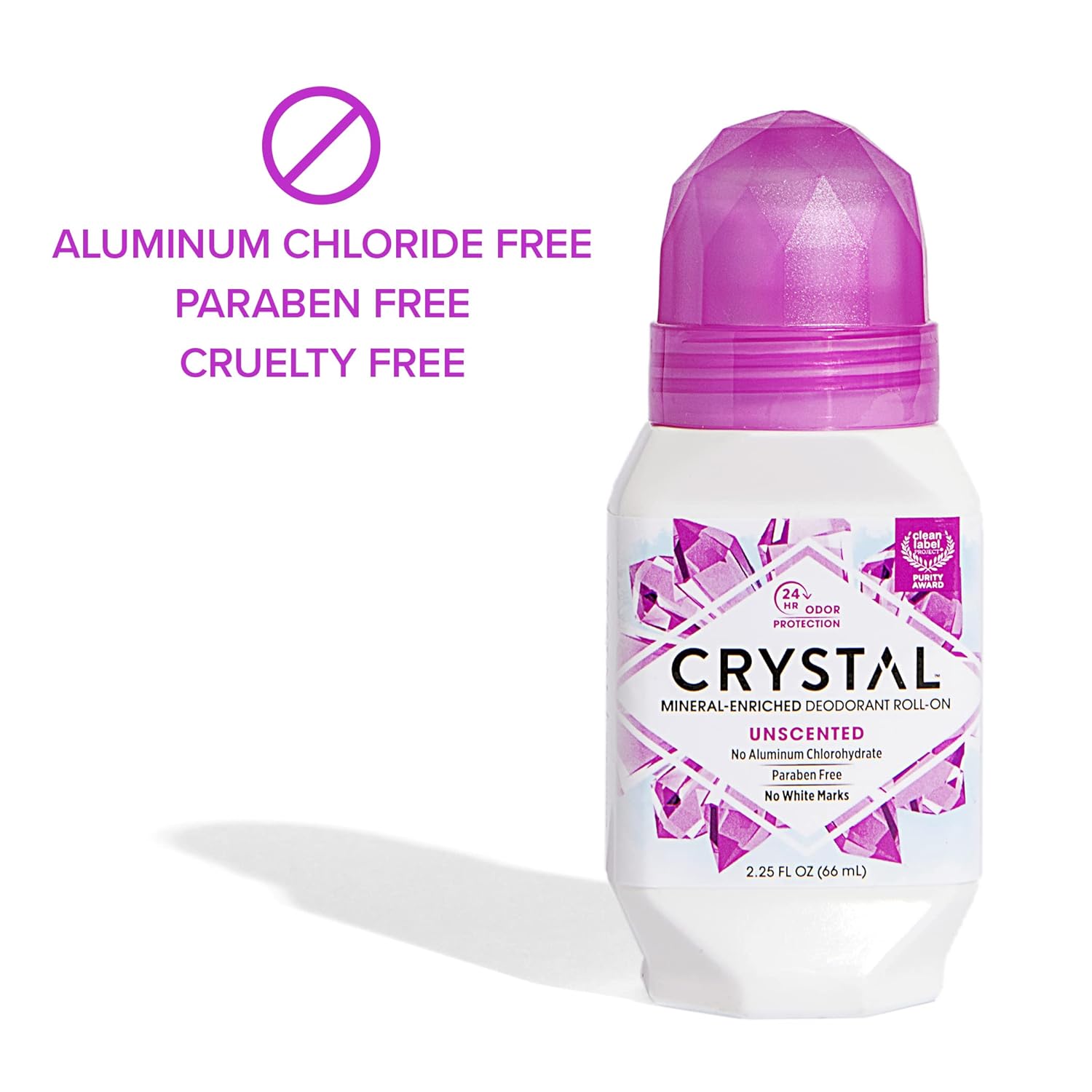 CRYSTAL Mineral Deodorant Roll-On Unscented Body Deodorant With 24-Hour Odor Protection, Aluminum Chloride & Paraben Free, 2.25 FL OZ (Packaging May Vary) - Image 5