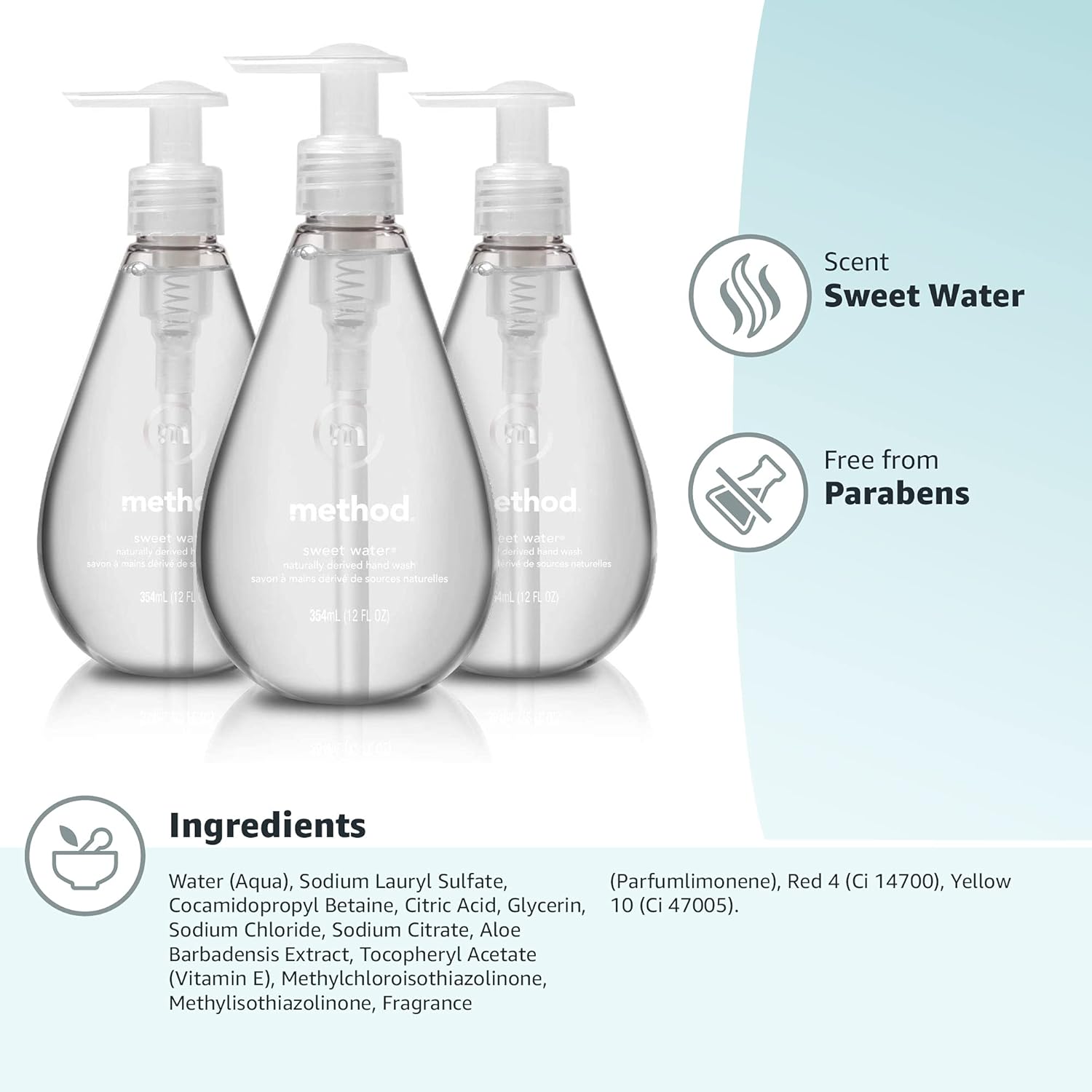 Method Gel Hand Soap, Sweet Water, 12 fl oz (Pack of 3) - Image 7