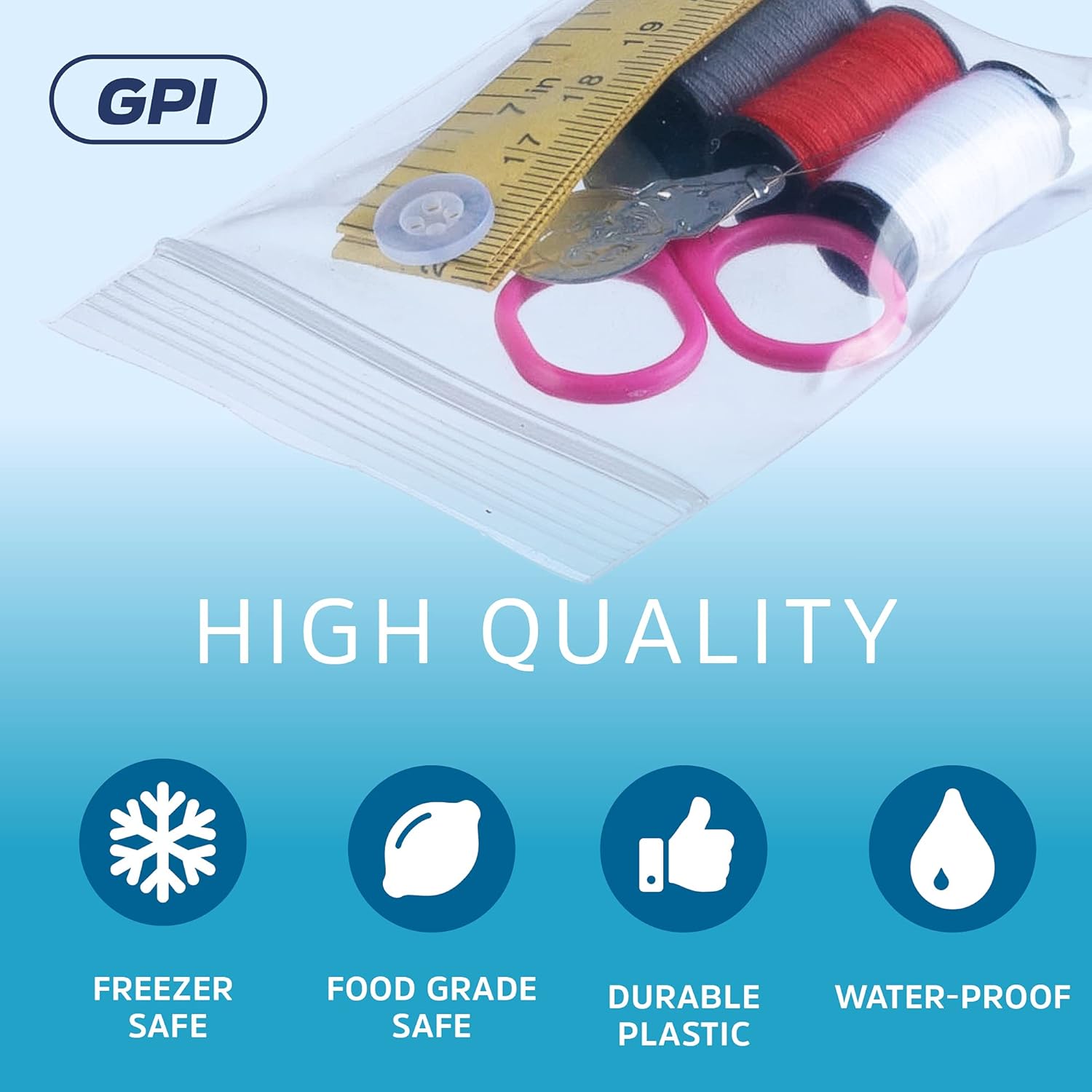 GPI - Pack of 500, 2.5" x 3" 2 Mil Thick - Clear Plastic Reclosable Zip Bags - Bulk, Strong & Durable Poly Baggies with Resealable Zip Top Lock for Travel, Storage, Packaging & Shipping - Image 5