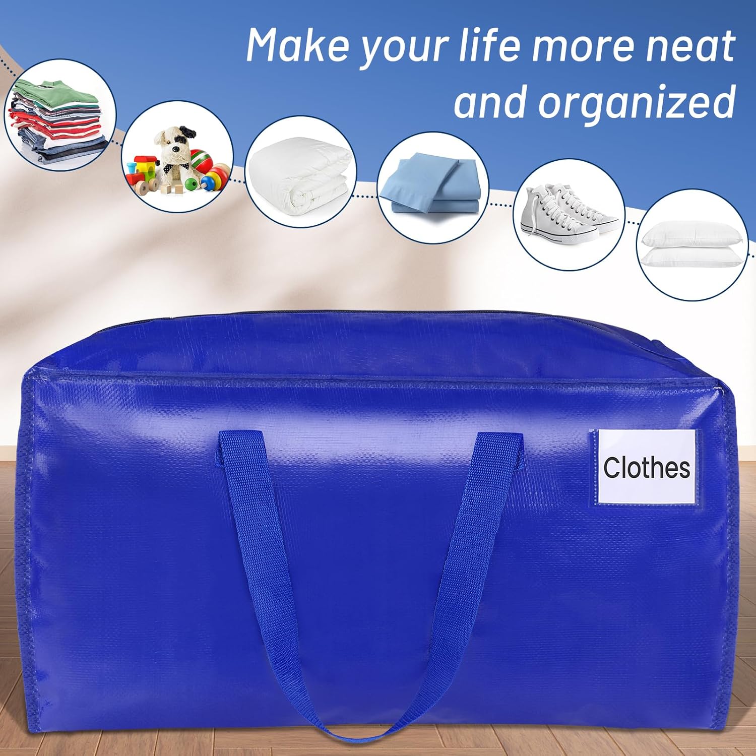 BlissTotes Moving Bags, Heavy Duty Moving Supplies & Storage Bags, Extra Large Packing Bags, Boxes with Tag Pockets, Collapsible Fold Flat Storage Totes, Alternative to Box and Bin, 125L, 4 Packs - Image 5
