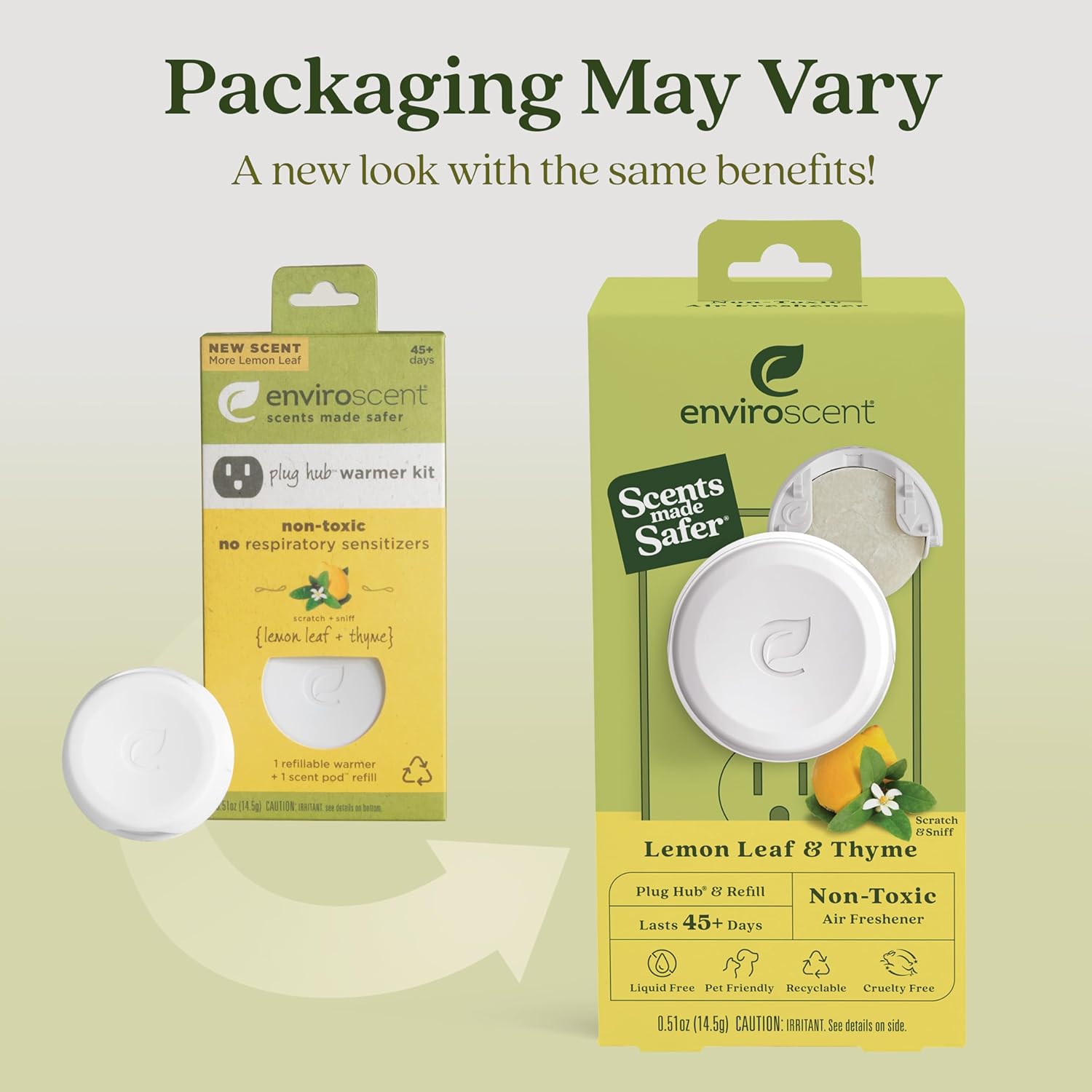 Enviroscent Non Toxic Air Freshener (Lemon Leaf & Thyme) Plug-in Home Fragrance Last 45+ Days | Kit includes 1 Refillable Plug In Warmer & 1 Scent Refill - Image 6