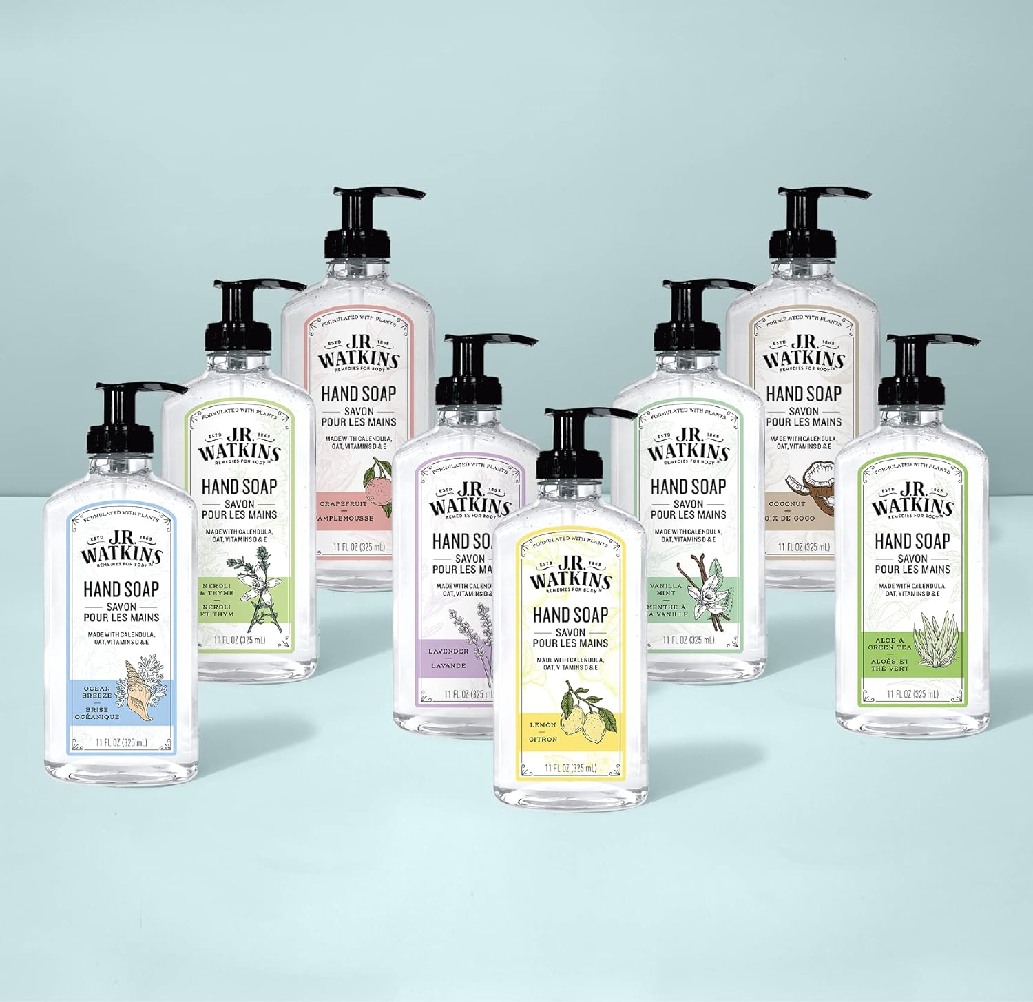 J.R. Watkins Gel Hand Soap, 3 Pack of 11 Fl Oz, Aloe & Green Tea - Image 8