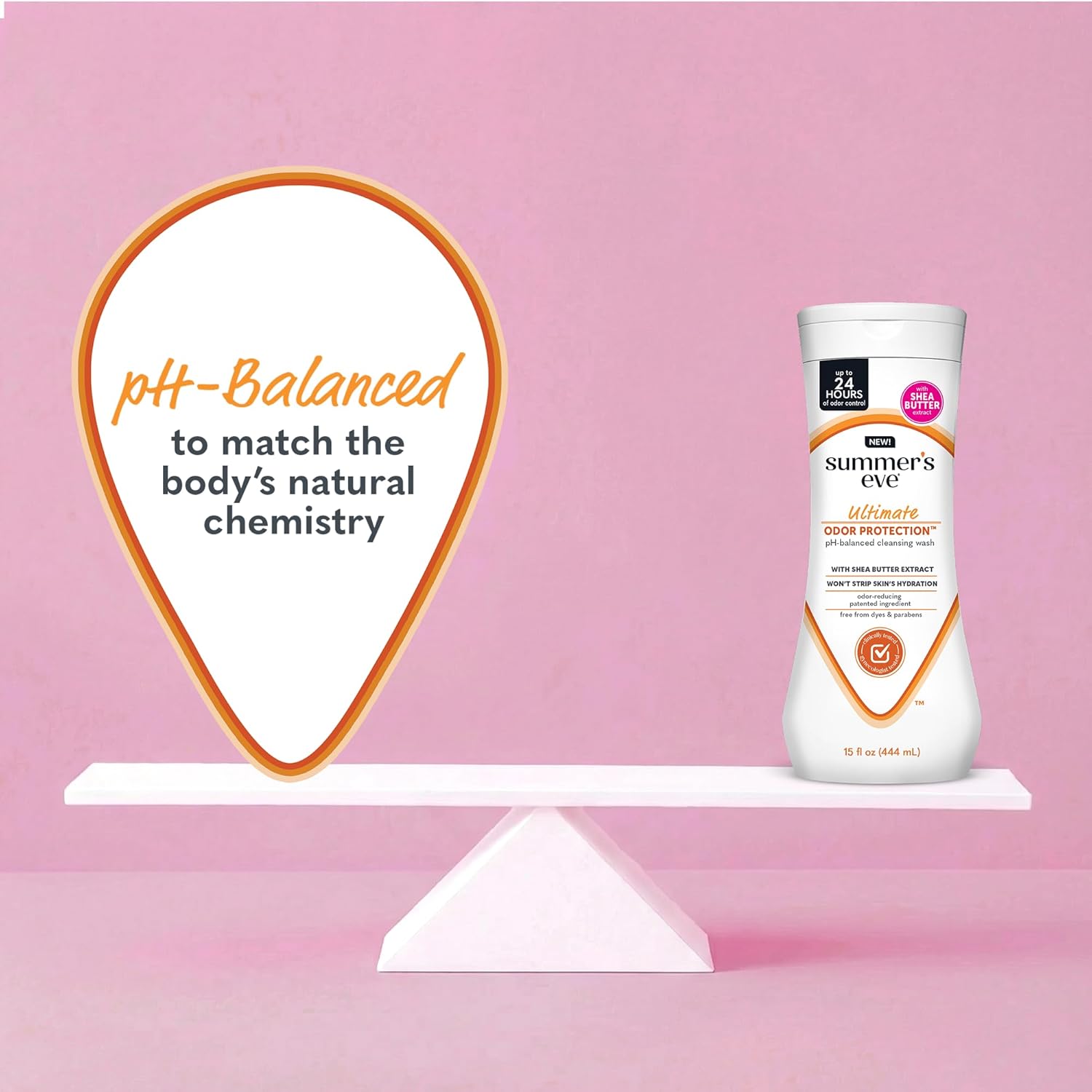 Summer’s Eve Ultimate Odor Protection Feminine Wash with Shea Butter - Up to 24 Hour Vaginal Odor Control, pH Balanced Formula, Clinically & Gynecologist Tested Intimate Body Wash - 15 Fl Oz - Image 5