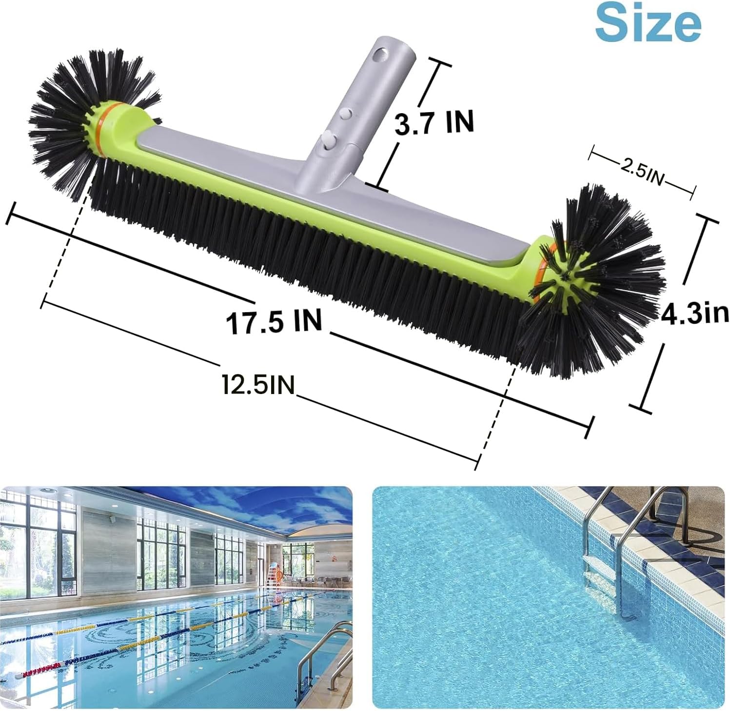 Sepetrel Pool Brush Head for Cleaning Walls,Heavy Duty Inground/Above Ground Swimming Pool Round Scrub Brushes with Premium Strong Bristle & Reinforced Aluminium Back - Image 6
