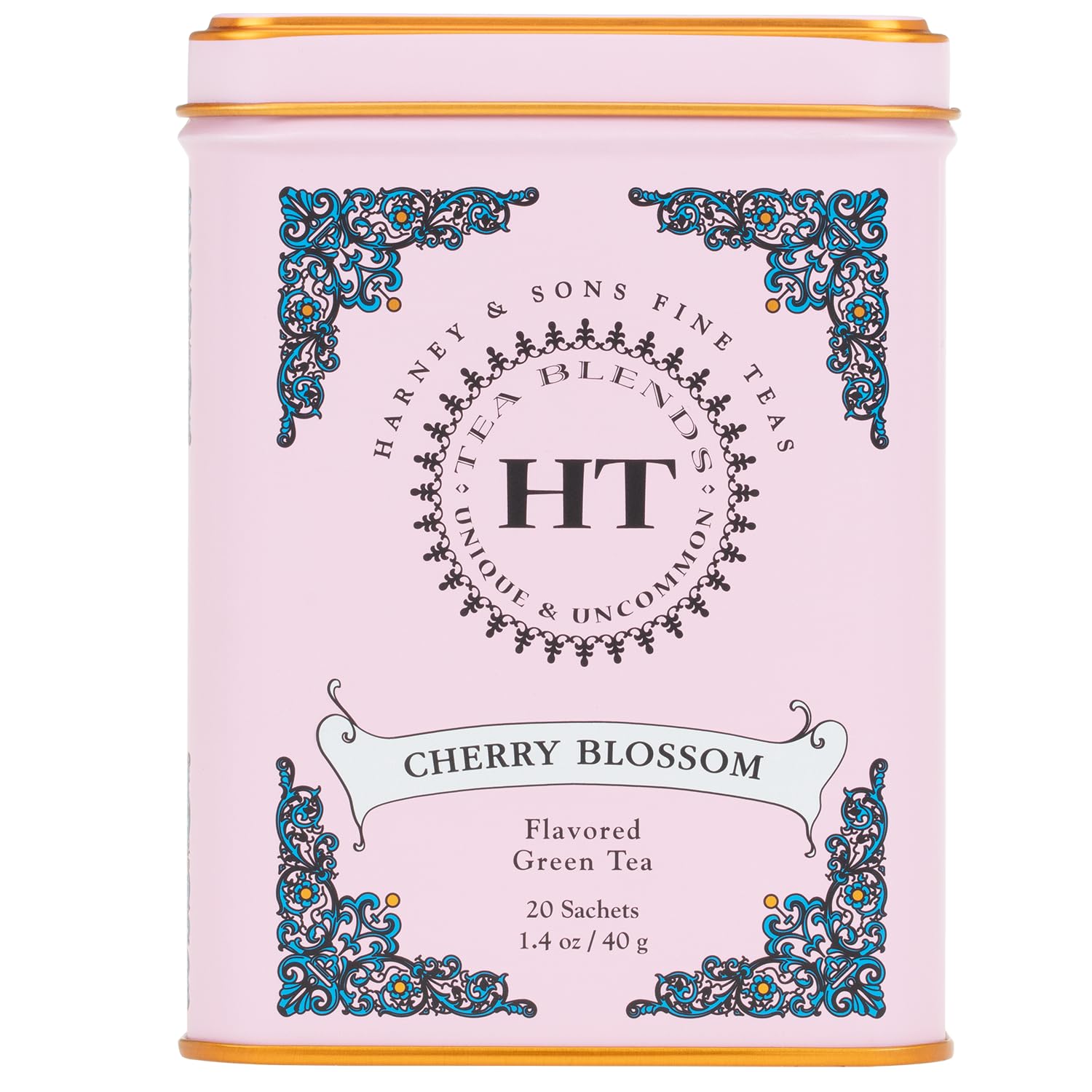 Harney & Sons Caffeinated Blossom Green Tea Tin Sachets Pink 31629, Cherry, 20 Count (Pack of 1) - Image 2