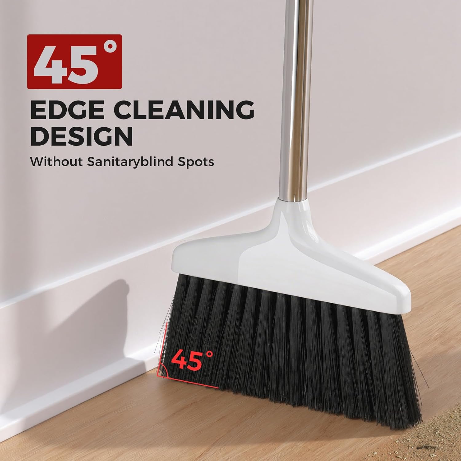 Handy Broom, Indoor/Outdoor Brooms, Duty Kitchen Broom, for Home Garage Kitchen Office Courtyard Lobby Patio Lawn Concrete White - Image 5