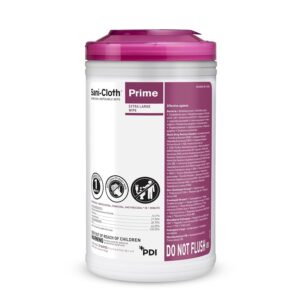 Sani-Cloth Prime XL Germicidal Disinfecting Wipes, 1-Minute Hospital-Grade Surface Disinfecting Wipes, Extra Large 7.5″ x 15″, 70 Wipes Each