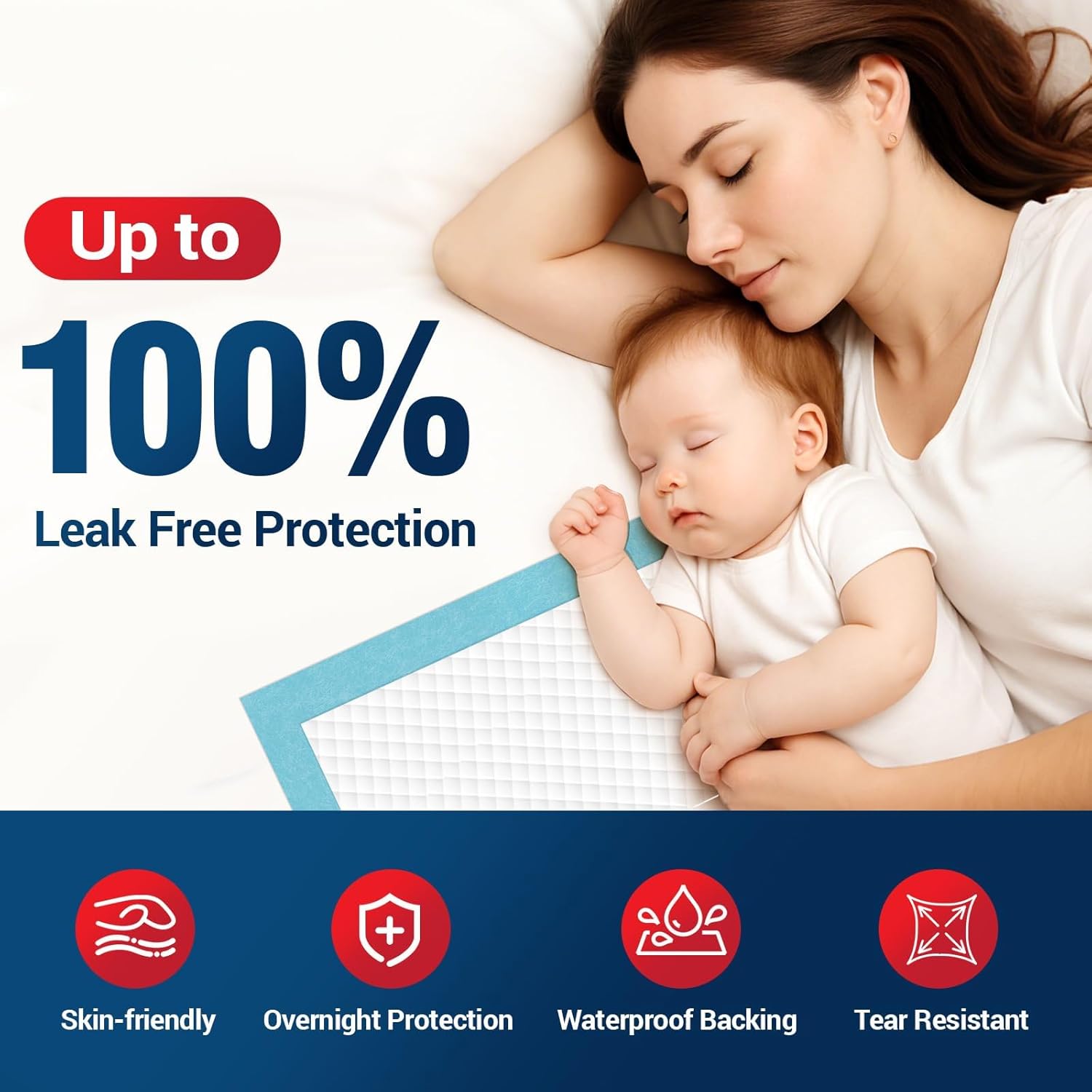 BIGGMED Tear-Resistant Disposable Bed Pads 30" x 36" 50 Count Absorbent Underpads, Chux Thicker Extra Large Incontinence Bed Pads, Pee Pads for Adults, Kids, Elderly, Pets - Image 5