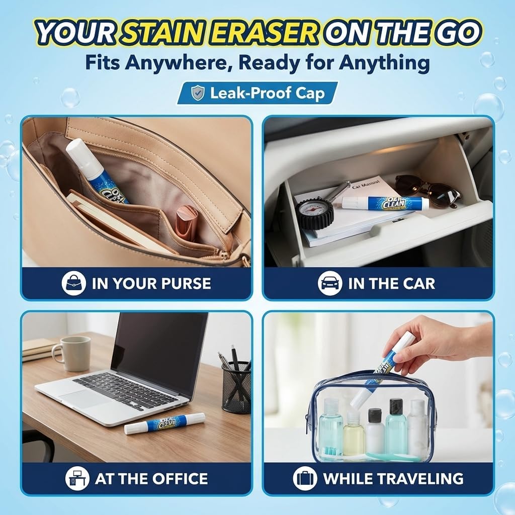 OxiClean On The Go Stain Remover Pen, 0.74 Fl Oz – Instant Travel Stain Cleaner for Clothes, Food, Wine, Coffee, Makeup, Portable & Easy Use - Image 6