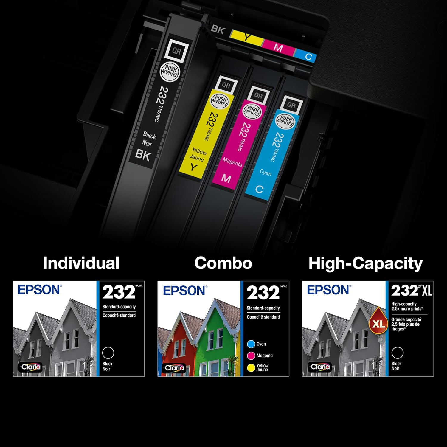 EPSON 232 Claria Ink Standard Capacity Black & Color Cartridge Combo Pack (T232120-BCS) Works with WorkForce WF-2930 ,2950 and Expression XP-4200, 4205 - Image 5