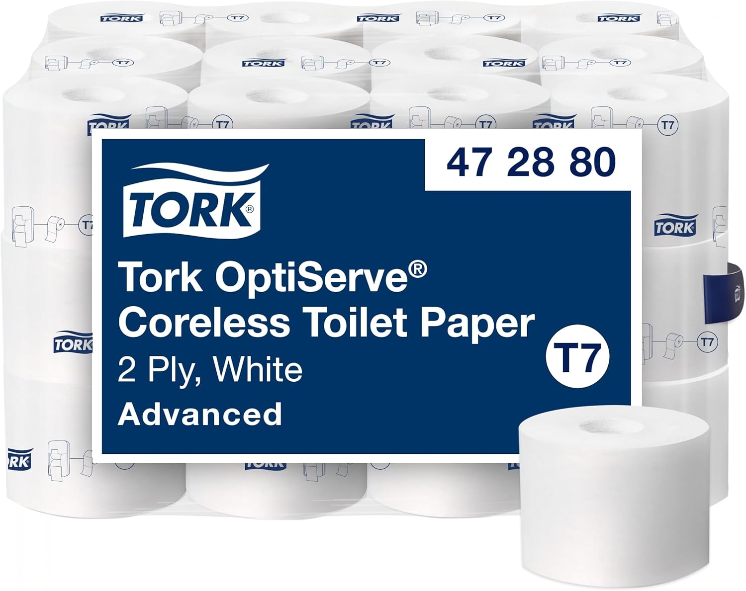 Tork Coreless High-Capacity Toilet Paper Roll White T7, Advanced, 2-Ply, 36 x 1000 sheets, 472880 - Image 2