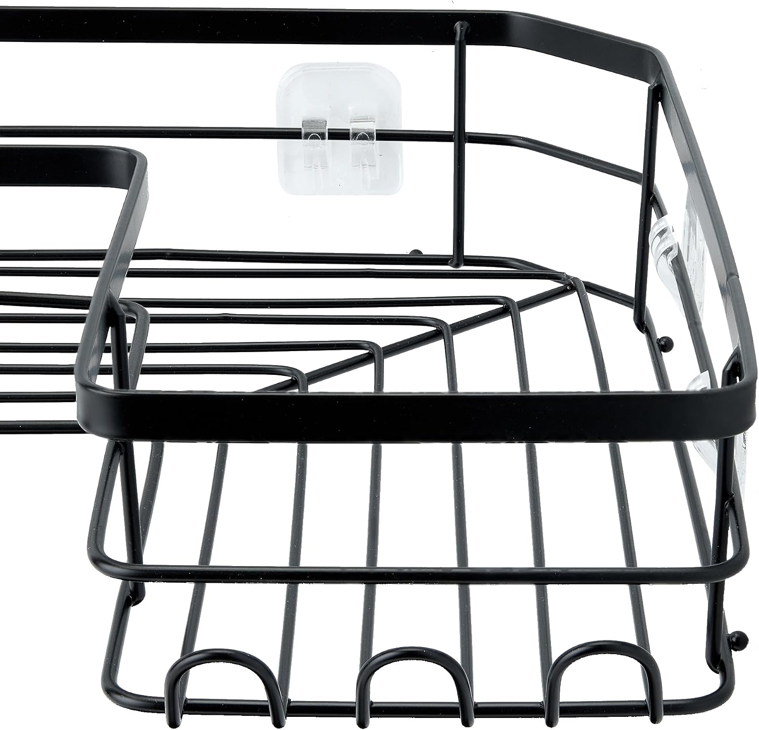 Amazon Basics Corner Shower Caddy Organizer with Soap Holder, Adhesive Wall Mount, Rust Resistant Powder-Coated Stainless Steel, Black, Set of 3 - Image 4