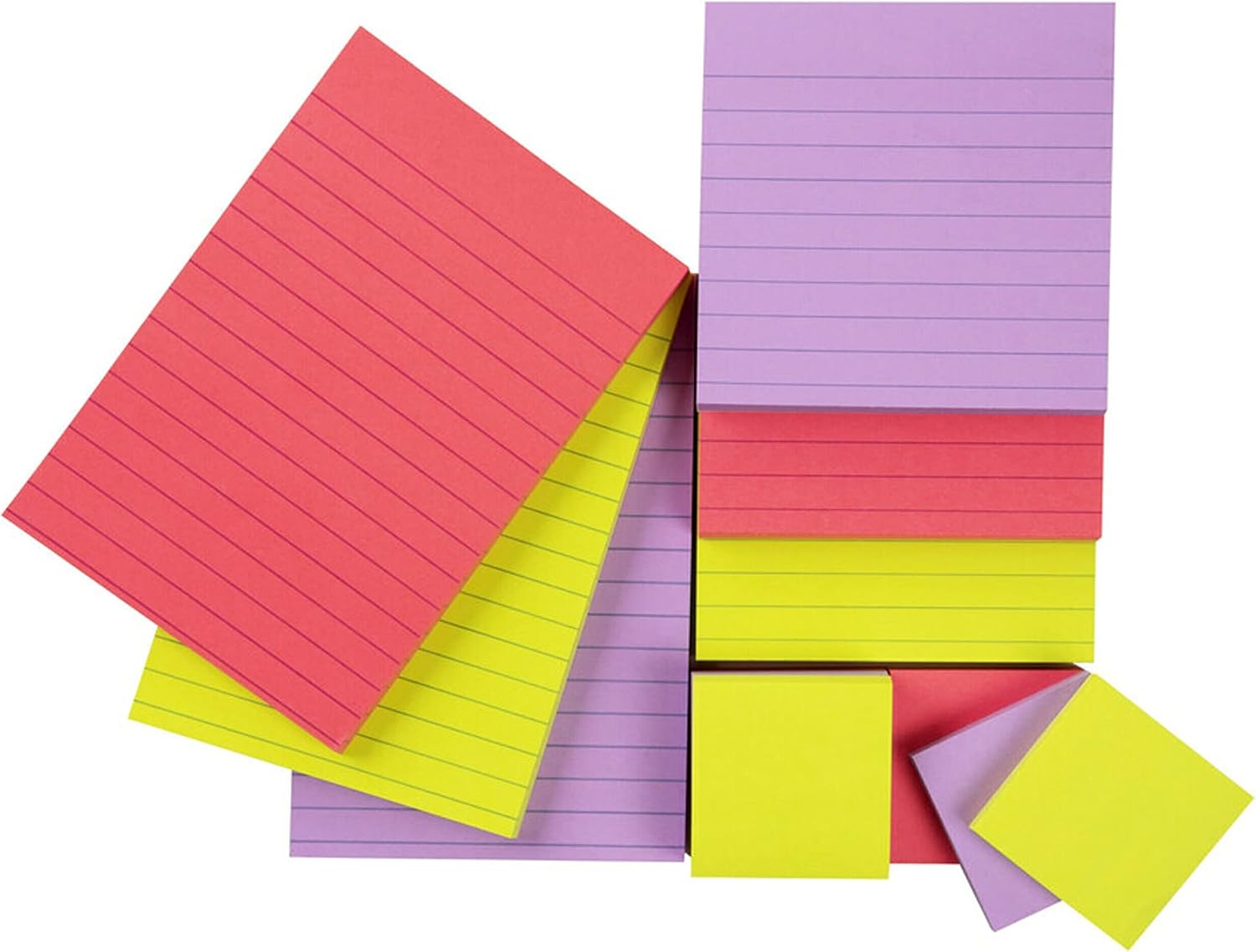 Post-it Super Sticky Notes, Bright Color Collection (Pink, Purple, Green), 12 Pads/Pack, 90 Sheets/Pad, Assorted Sizes (4642-12SSMX) - Image 4
