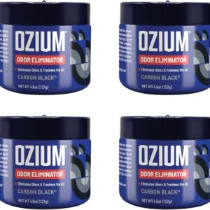Ozium Odor Eliminating Gel – 4.5oz Air Freshener Alternative for Smoke, Pets, and Musty Odors – Long Lasting Odor Remover for Cars, Homes, Closets and Small Spaces – Carbon Black