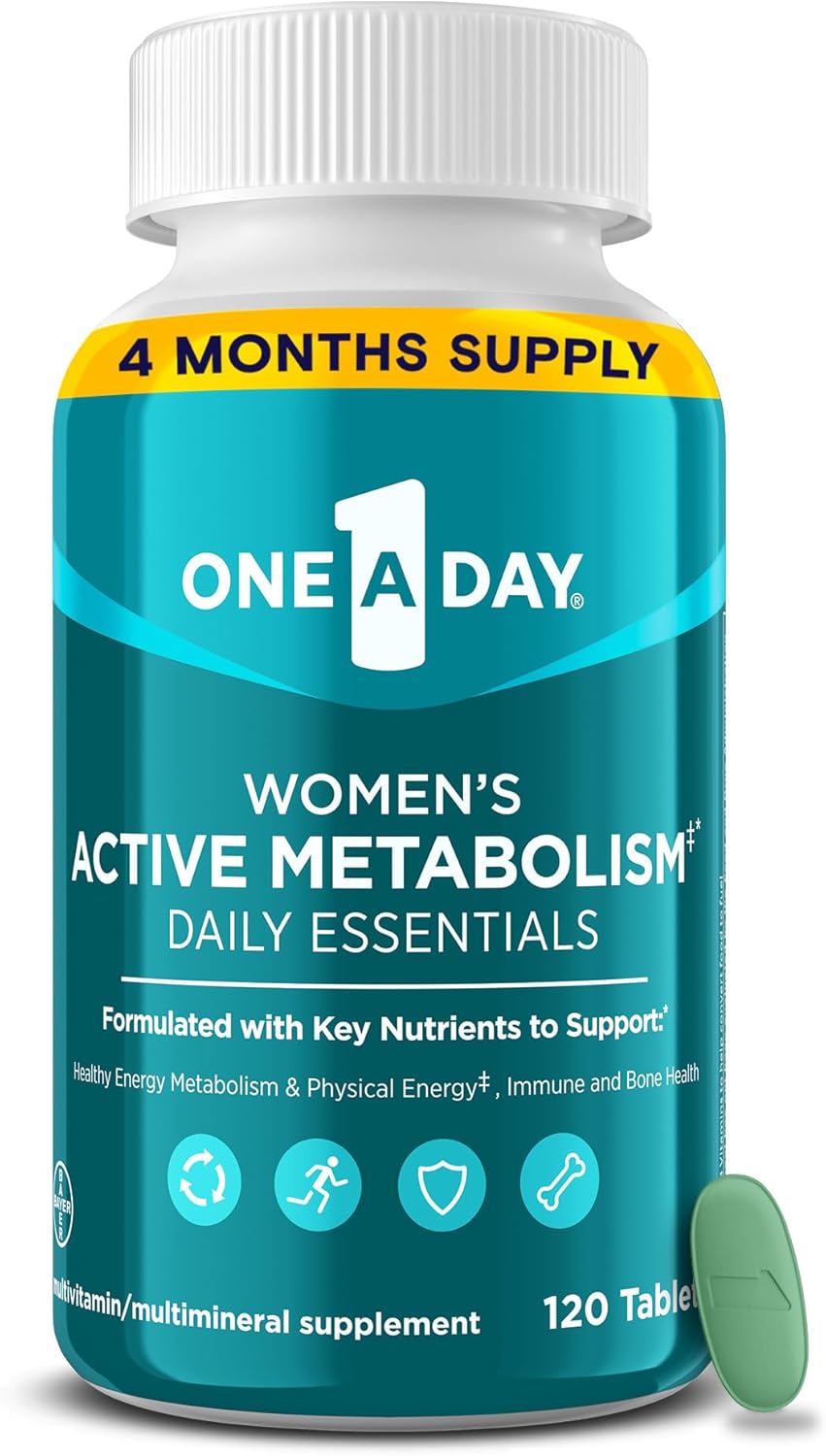 One A Day Women's Active Metabolism Daily Essential, Multivitamin for Women, Metabolism Support, Vitamins for Women with All 8 B-Vitamins, Vitamin D, Magnesium & More,120 Count - Image 2