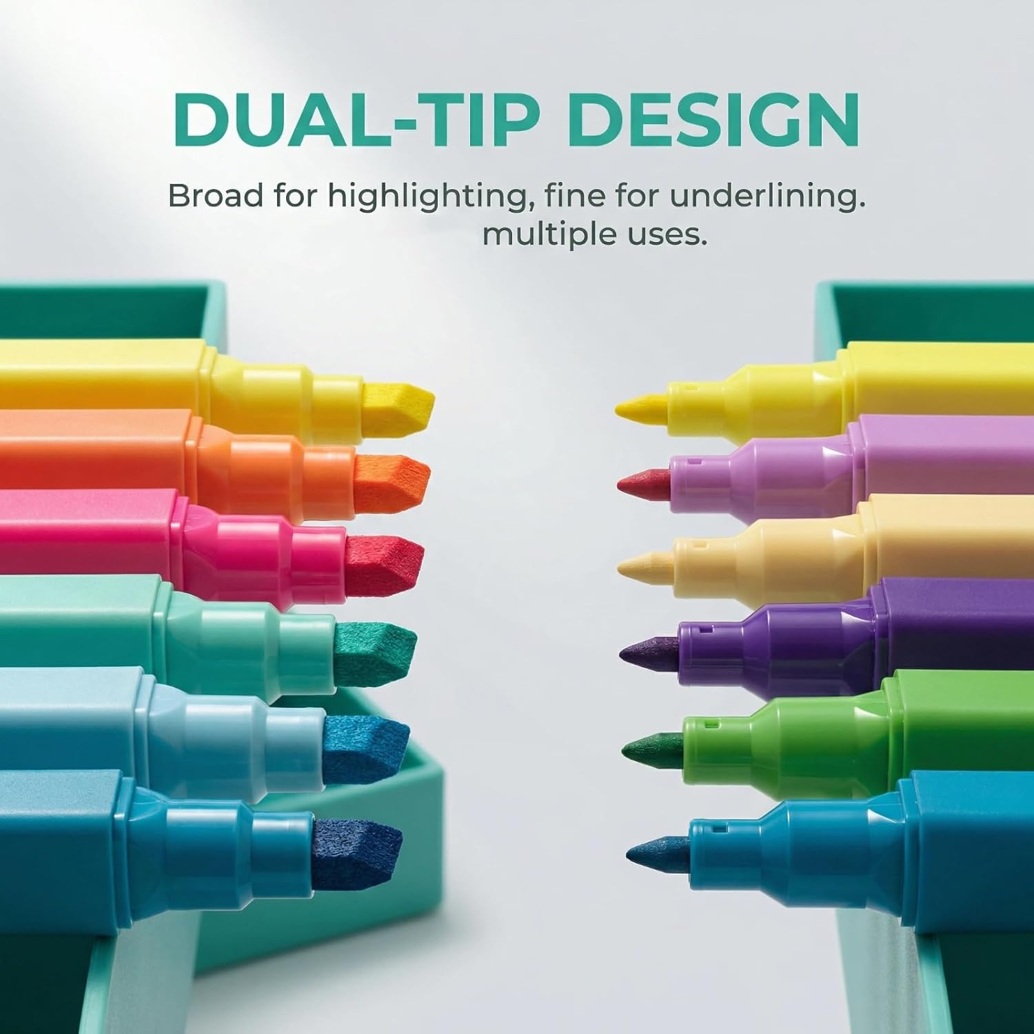 konket 12Pcs Dual Tip Highlighters, Pastel highlighters Quick Dry, Aesthetic Cute Markers, for Journaling Accessories School Supplies and Office (Macaron) - Image 3