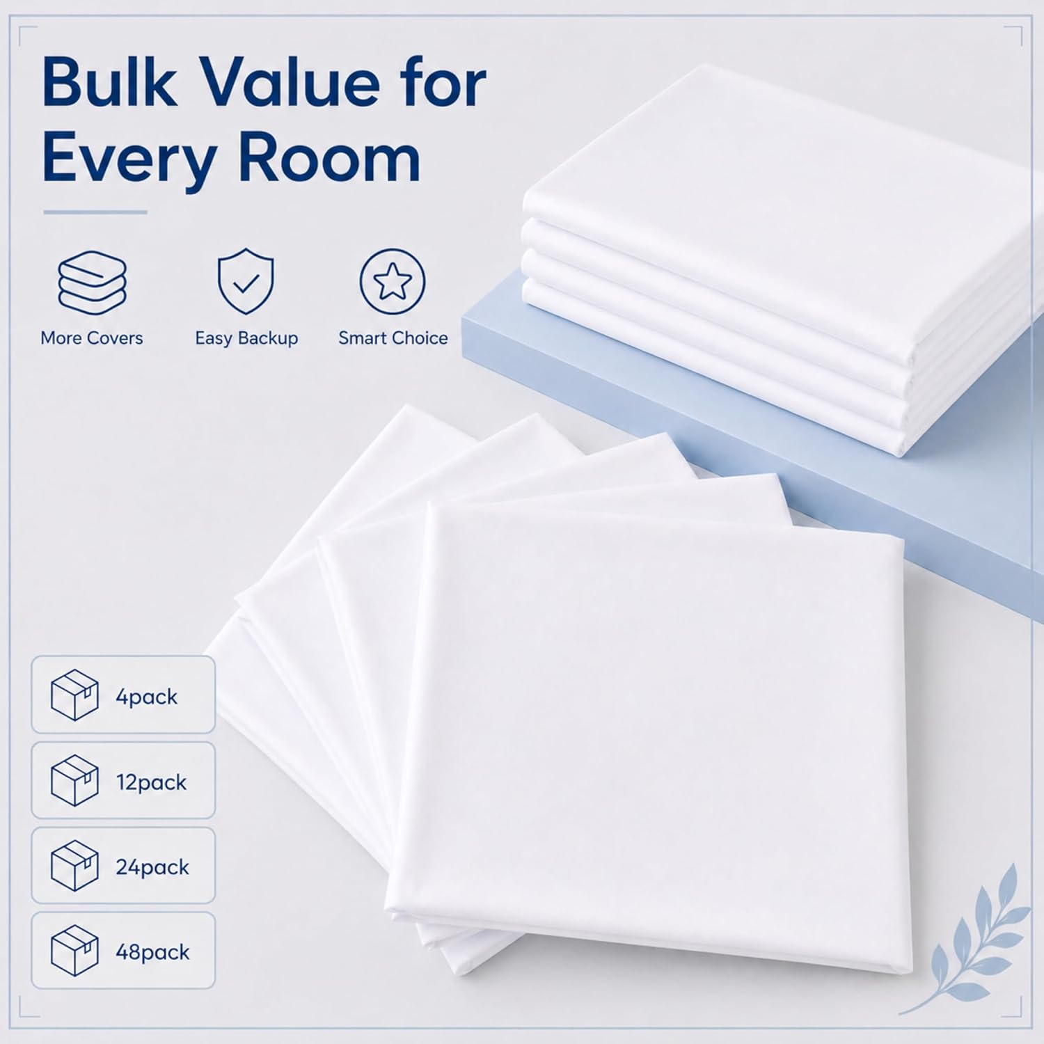 ZPECC White Pillow Cases Bulk 24 Pack - Standard Pillowcases with Envelope Closure, Soft Brushed Microfiber Pillow Cover for Hotel Airb&bs Hospital Bedding Essential - Image 4