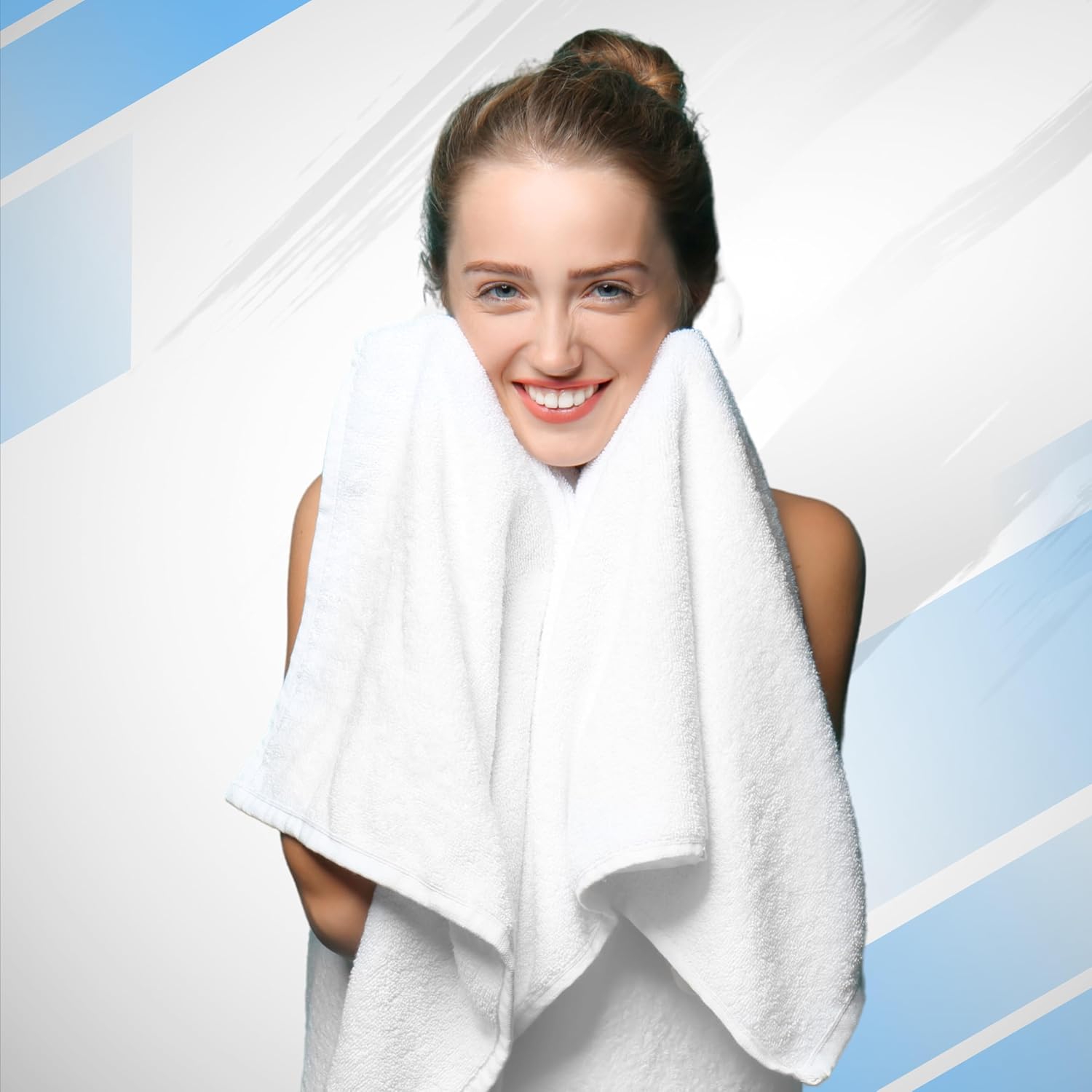 Infinitee Xclusives Luxury 100% Cotton Towel Set – 8 Piece Bathroom Towel Set (2 Bath Towels, 2 Hand Towels, 4 Washcloths) – Soft & Absorbent Towels for Bathroom (Charming Grey) - Image 6