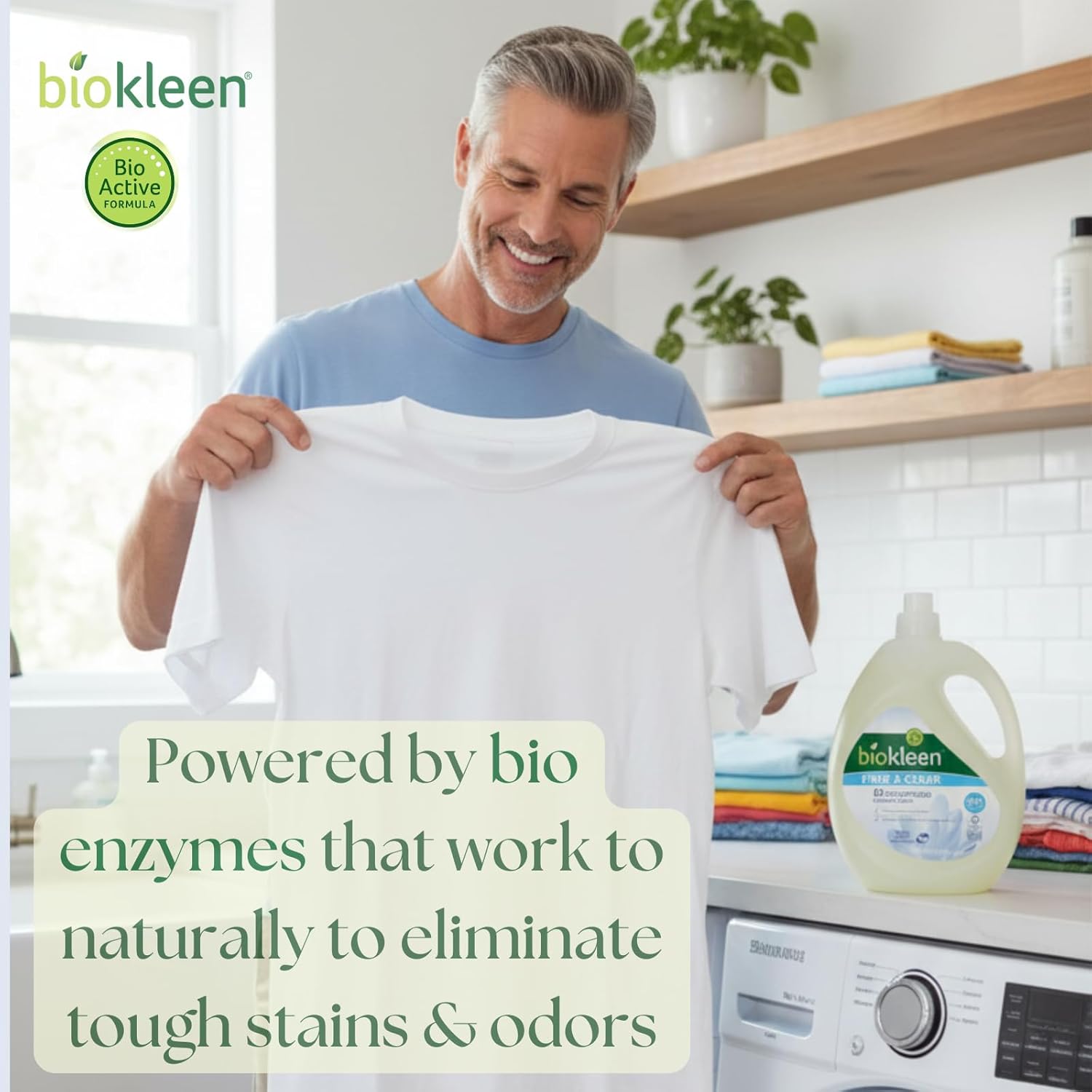 Biokleen Free & Clear Natural 3X Concentrated Liquid Laundry Detergent, 300 Loads, Plant-Based, Hypoallergenic, Removes Stains & Fights Odors, Dye Free, Unscented - Image 6