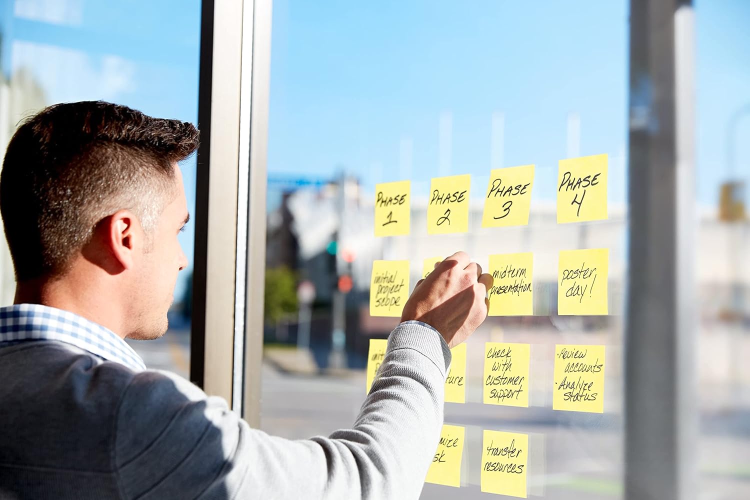Post-it Super Sticky Notes, 12 Sticky Note Pads, 3 x 3 in., School Supplies, Office Products, Sticky Notes for Vertical Surfaces, Monitors, Walls and Windows, Canary Yellow - Image 8