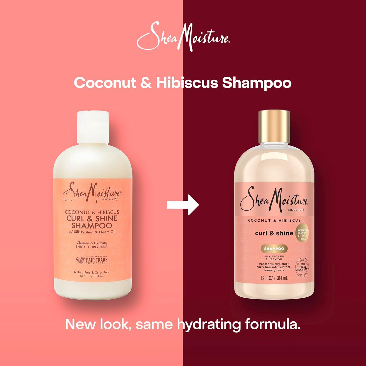SheaMoisture Curl and Shine Coconut Shampoo Coconut & Hibiscus for Curly Hair Paraben Free Shampoo 13 oz - Image 4