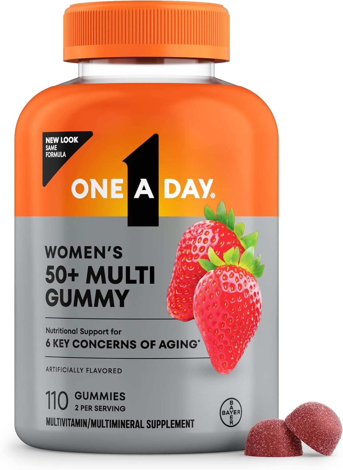 One A Day Multivitamin for Women 50 and Over, Women's Multivitamin Gummy 50 plus for Immune Support, Eye Health & Healthy Brain Function, Gummy Vitamins for Women 50 plus, 110 Ct (Packaging May Vary) - Image 2