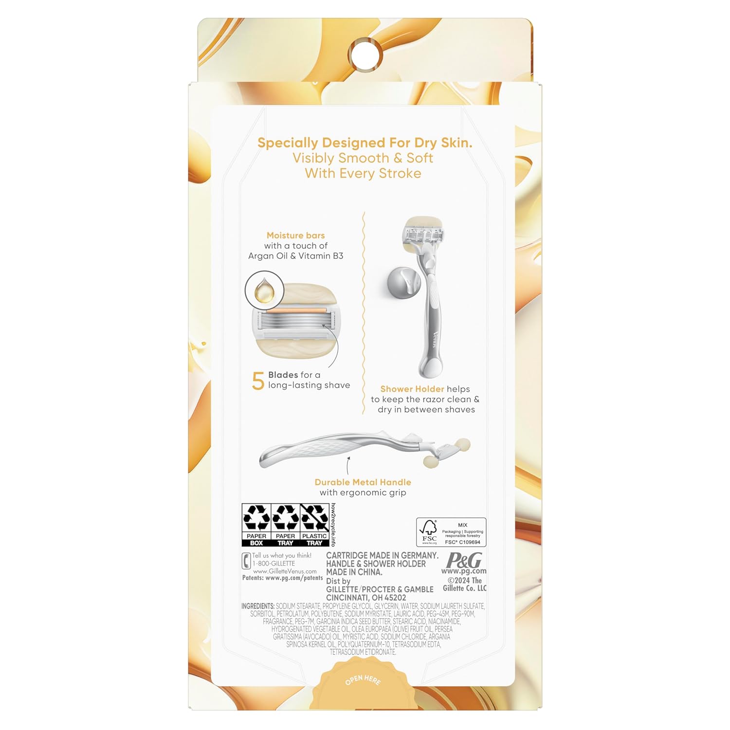 Venus Moistureglide Women's Razor, Reusable Handle, 2 Razor Blade Refills and Shower Holder - Image 12