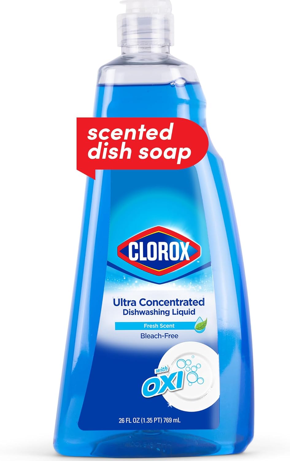 Clorox Ultra Concentrated Liquid Dish Soap with OXI, Fresh Scent - Bleach-Free Dermatologist Tested Dishwashing Detergent That Powers Through Grease and Lifts Stains, 26 Fl Oz - Image 2