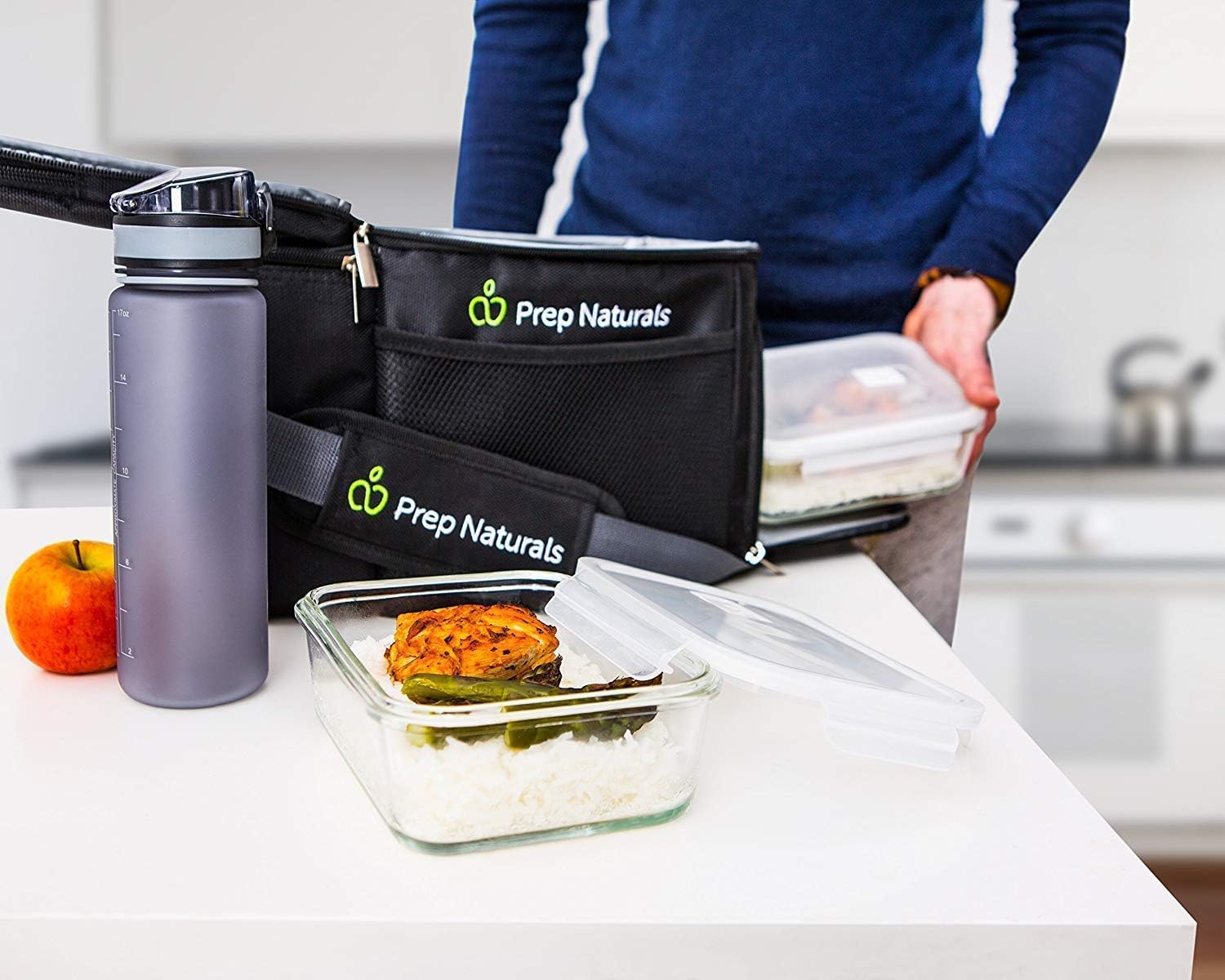 PrepNaturals 5 Pack 30 Oz Glass Meal Prep Containers - Dishwasher Microwave Freezer Oven Safe - Glass Storage Containers with Lids (Multi-Compartment) - Image 3