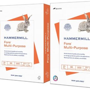 Hammermill Printer Paper, Fore Multipurpose 20 lb Copy Paper, 8.5 x 11-96 Bright, Made in the USA, 103267C (10 Ream, 5000 Sheets Total)