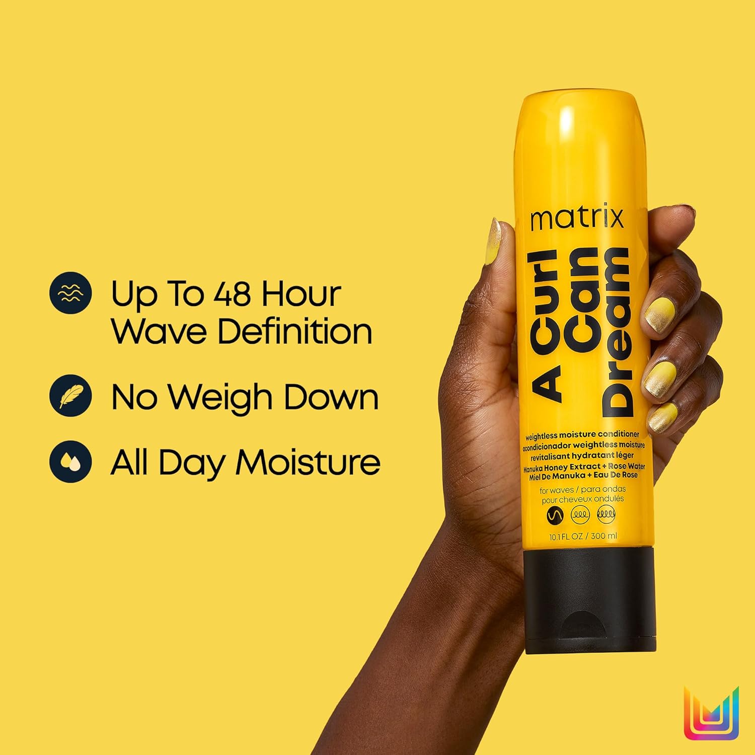 Matrix A Curl Can Dream Weightless Moisture Conditioner For Wavy Hair - Moisturizes and Defines Waves with All Day Frizz Control, With Manuka Honey Extract, Silicone-Free - Image 5