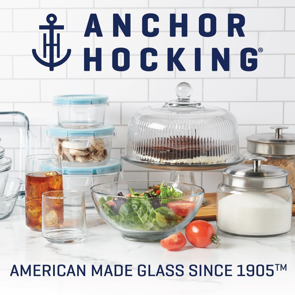 Anchor Hocking 12 Piece Glass Storage Containers with Lids (6 Glass Food Storage Containers & 6 Red SnugFit Lids) - Image 6