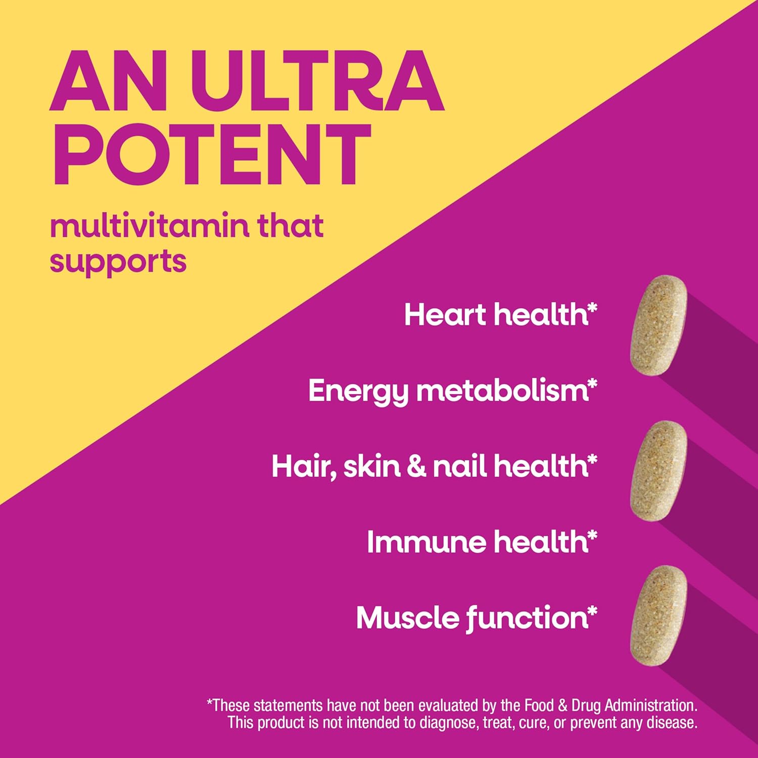 Nature's Way Alive! Ultra Multivitamin for Women, Complete Daily Women's Vitamins, High Potency Formula, Promotes Energy Metabolism and Muscle Function*, Vitamin A, C, D, Methylated B12, 60 Tablets - Image 4