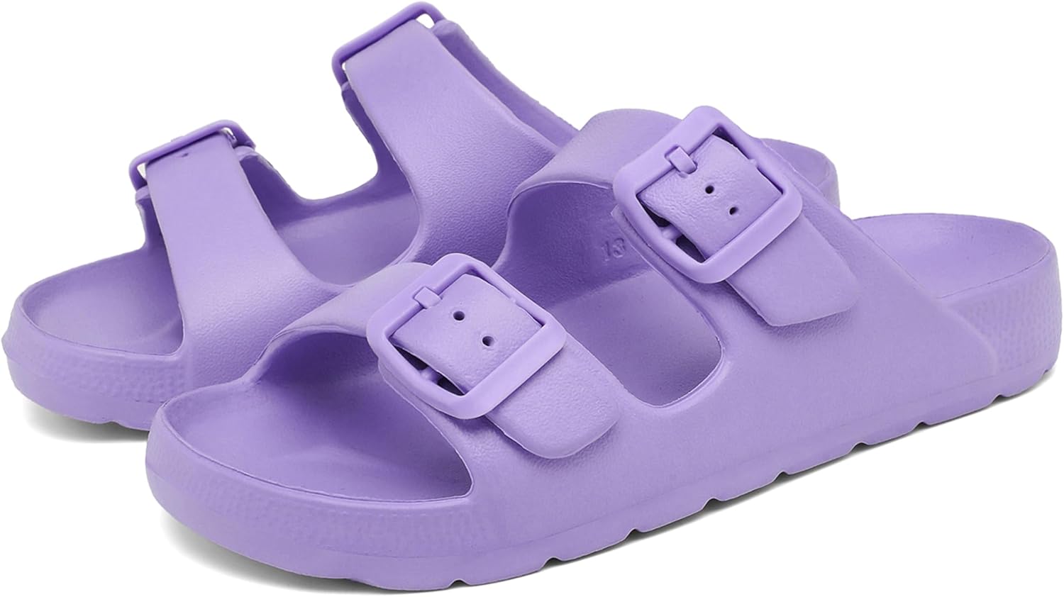 INMINPIN Boys Girls Double Buckle Slide Sandals Comfort Beach Pool Shower Slippers Adjustable Indoor Outdoor Little Kid/Big Kid - Image 4